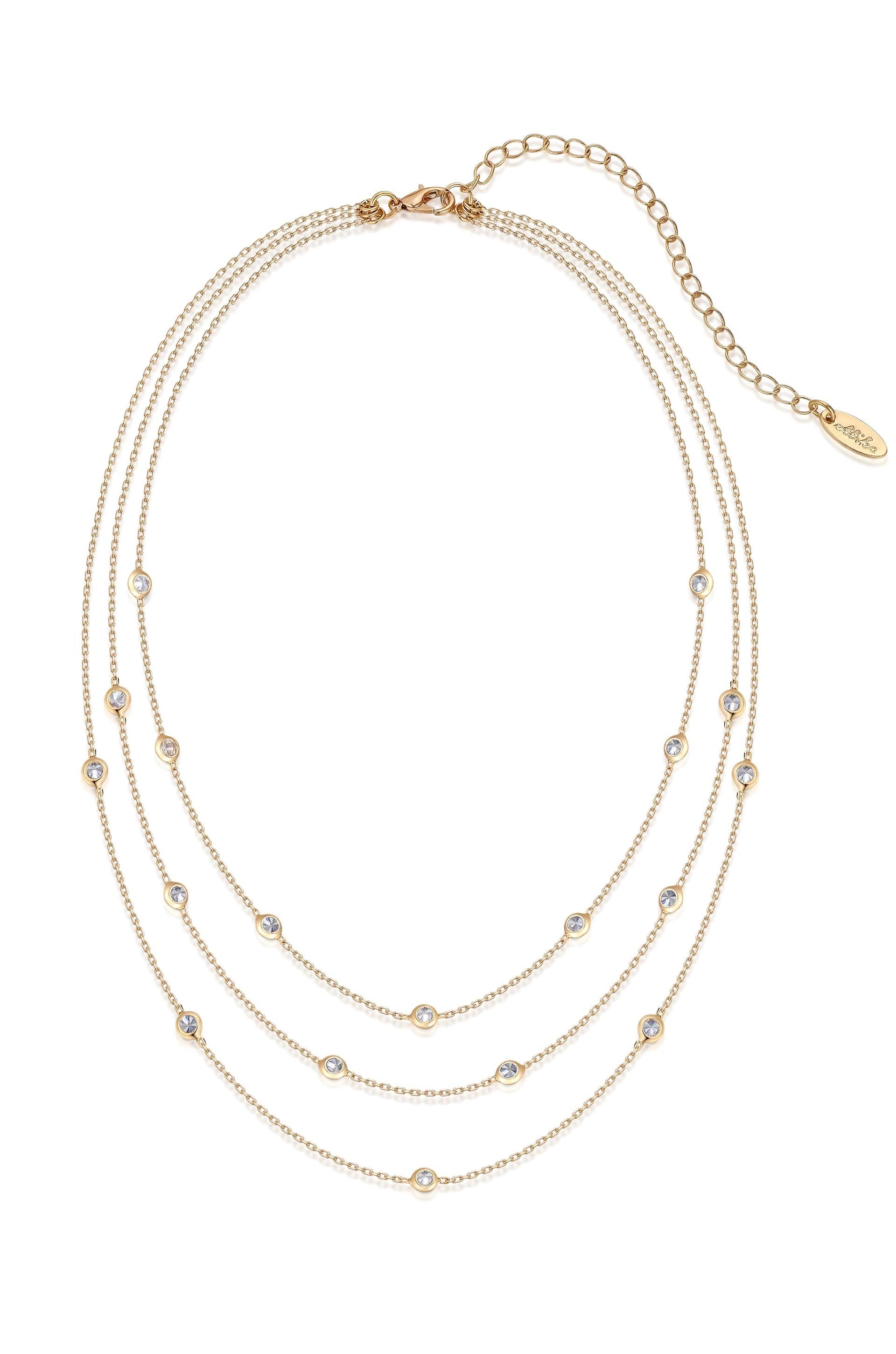 Perfect Crystal Dotted Layered Necklace