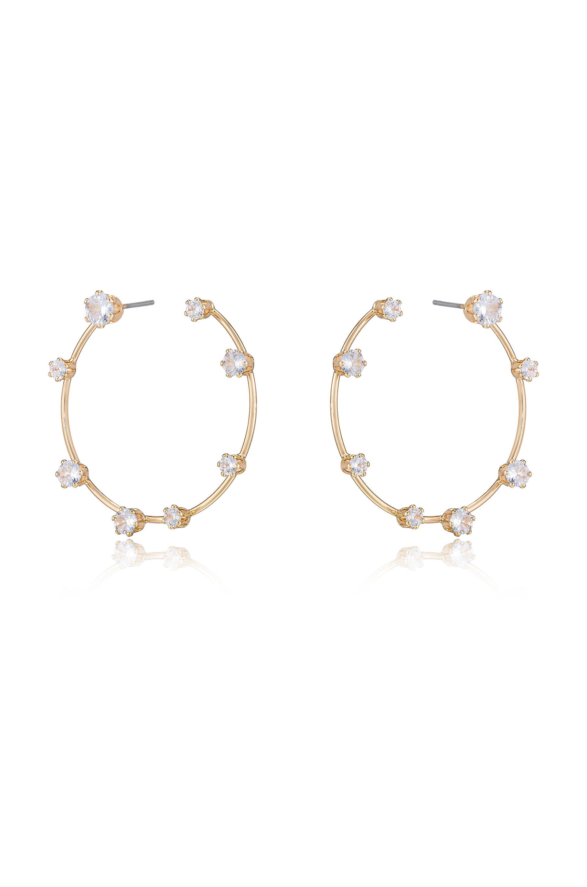 Celestial Large Wire & Crystal Ring Earrings