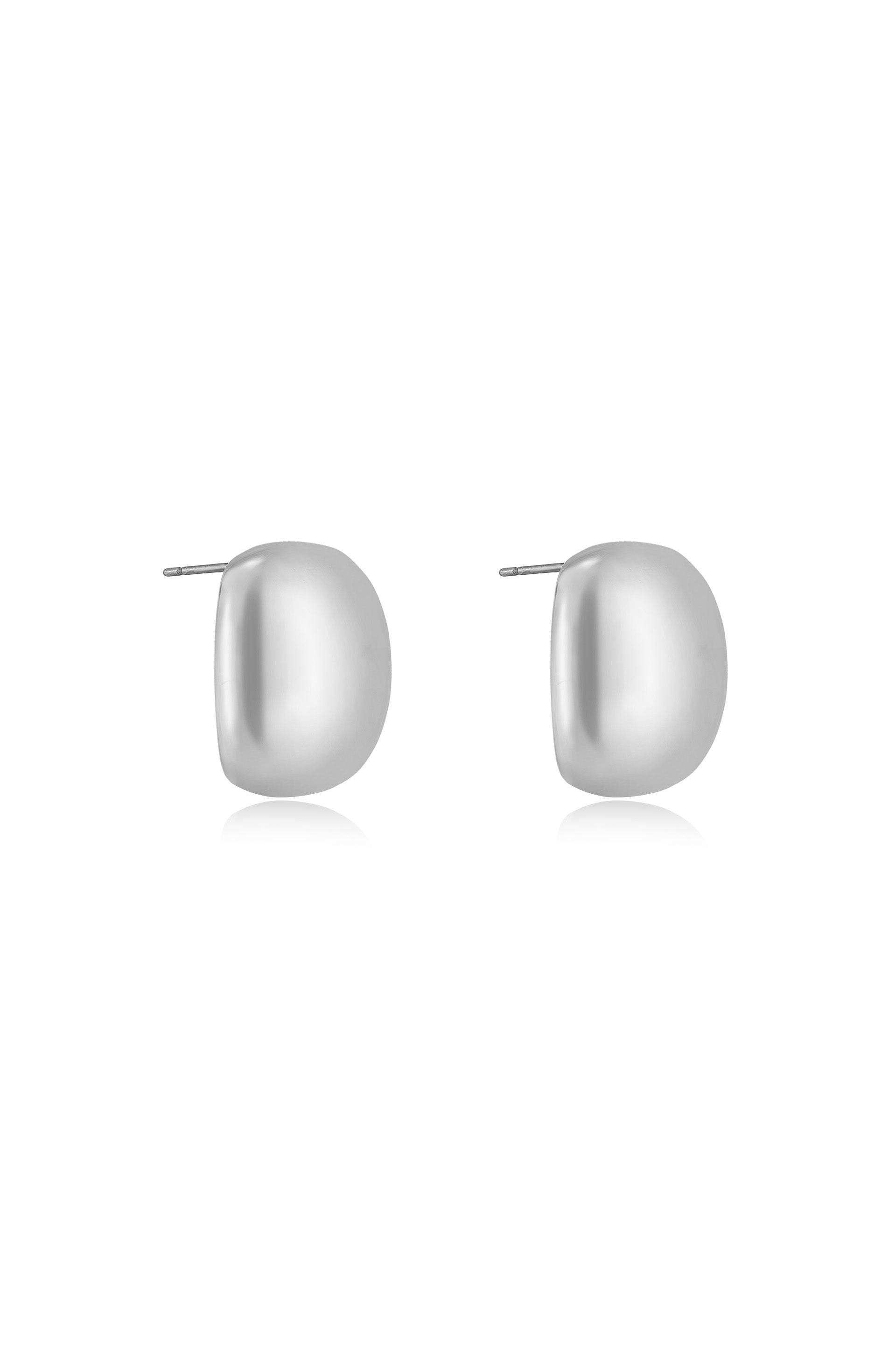 Minimal Curved Square Stud Earrings