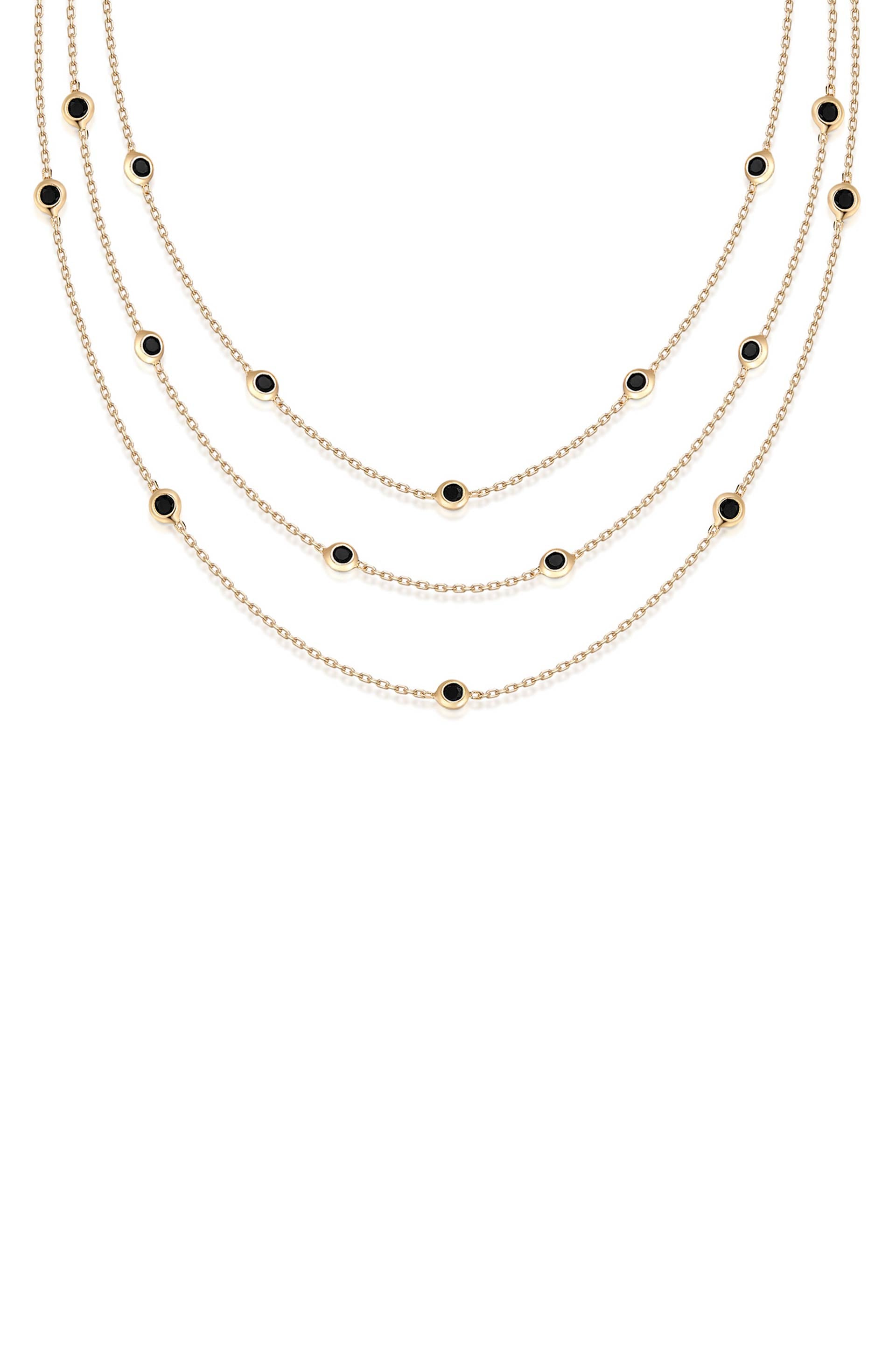 Perfect Crystal Dotted Layered Necklace