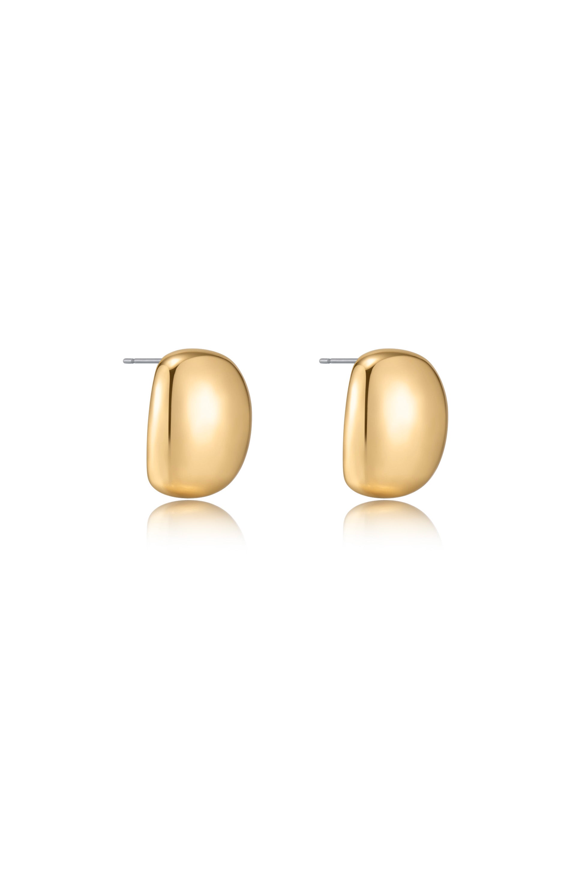 Minimal Curved Square Stud Earrings