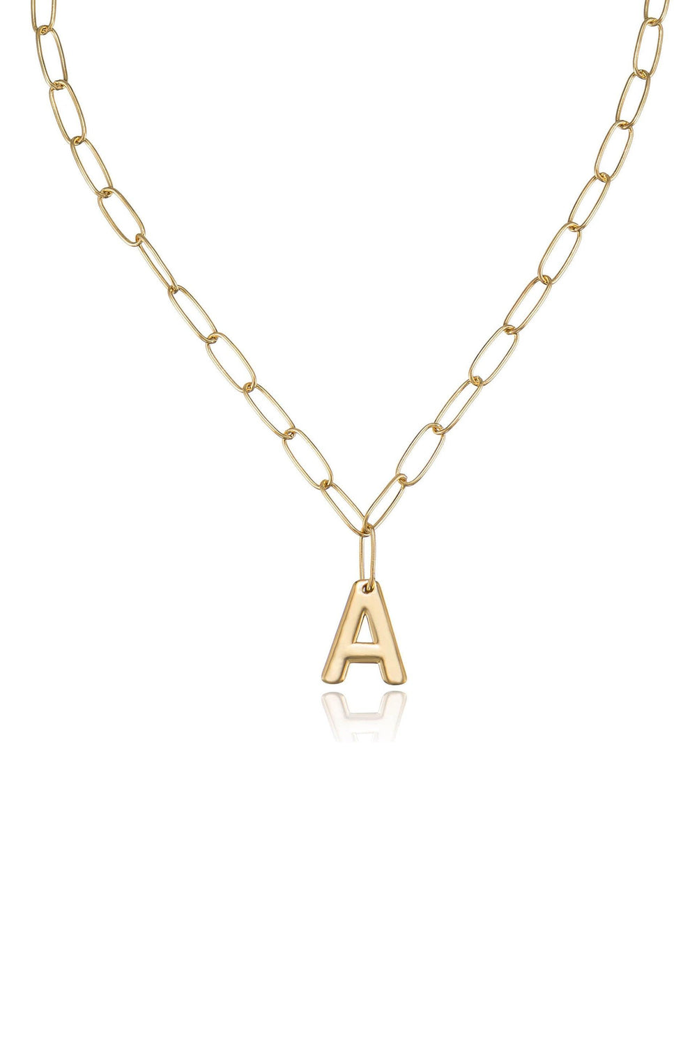 Paperclip Link Initial Necklace - Flying Tomato - Necklaces - Ettika