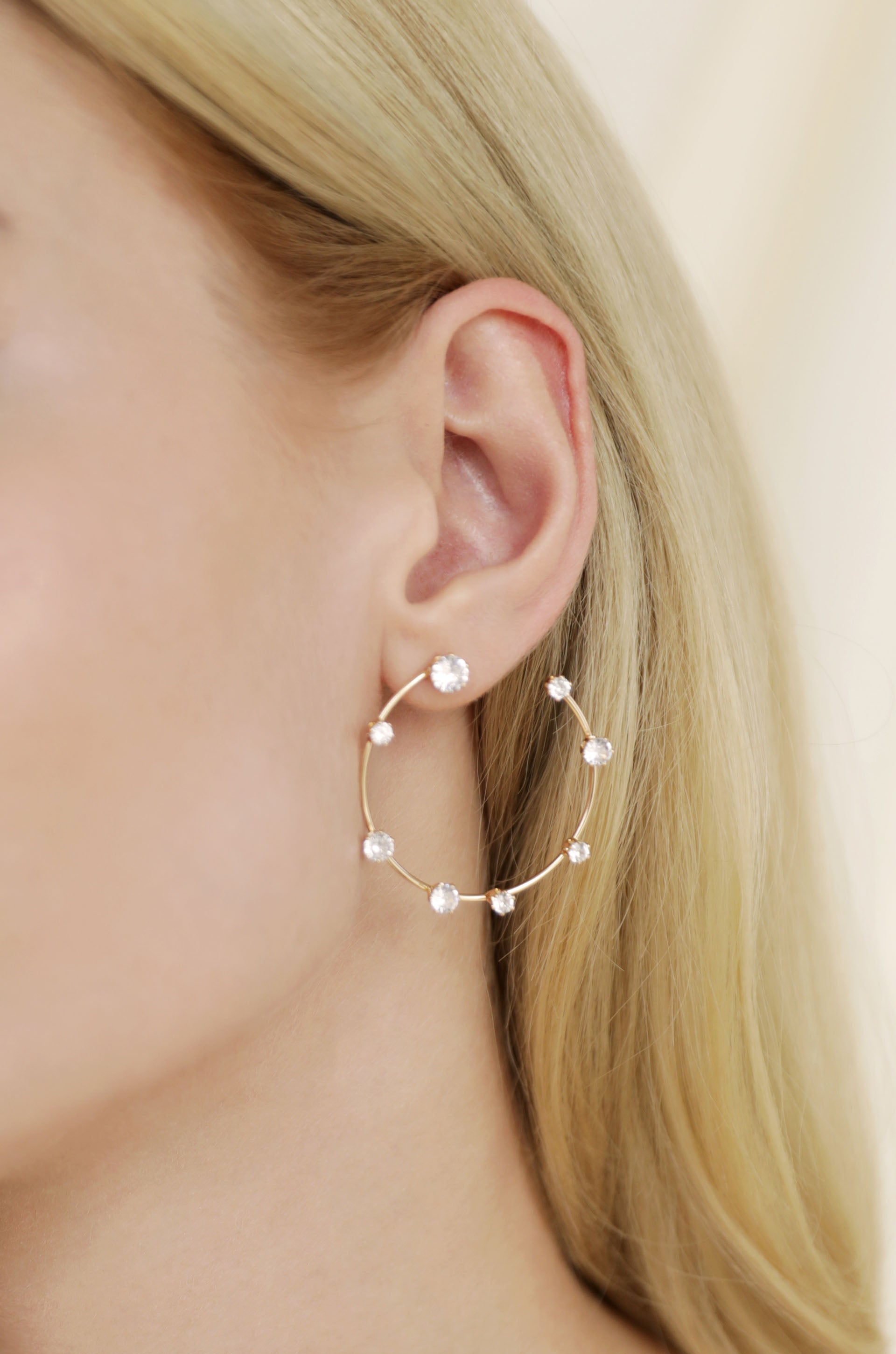 Celestial Large Wire & Crystal Ring Earrings - Flying Tomato - Earrings - Ettika