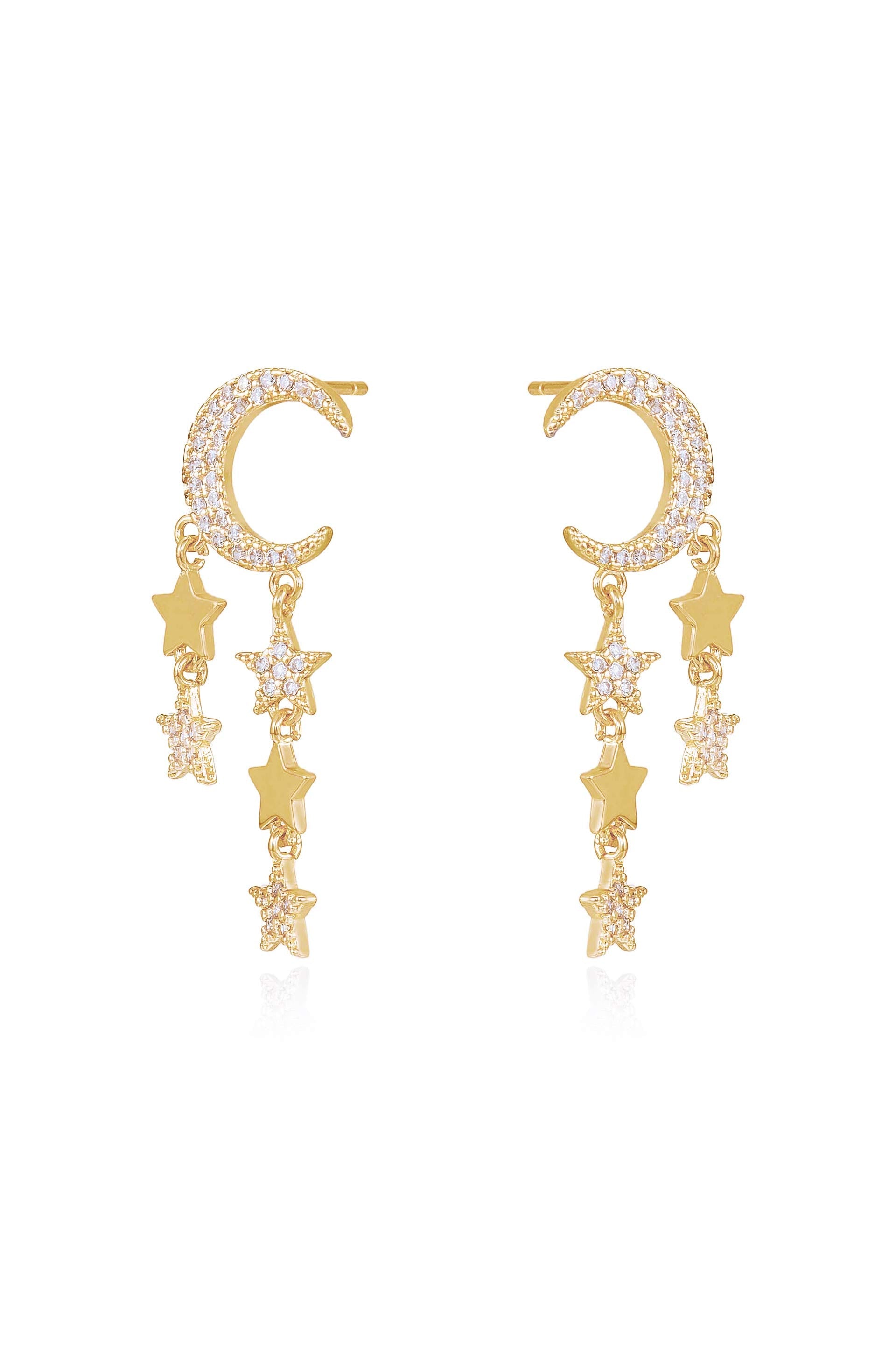 Lunar Shower Crystal Dangle Earrings