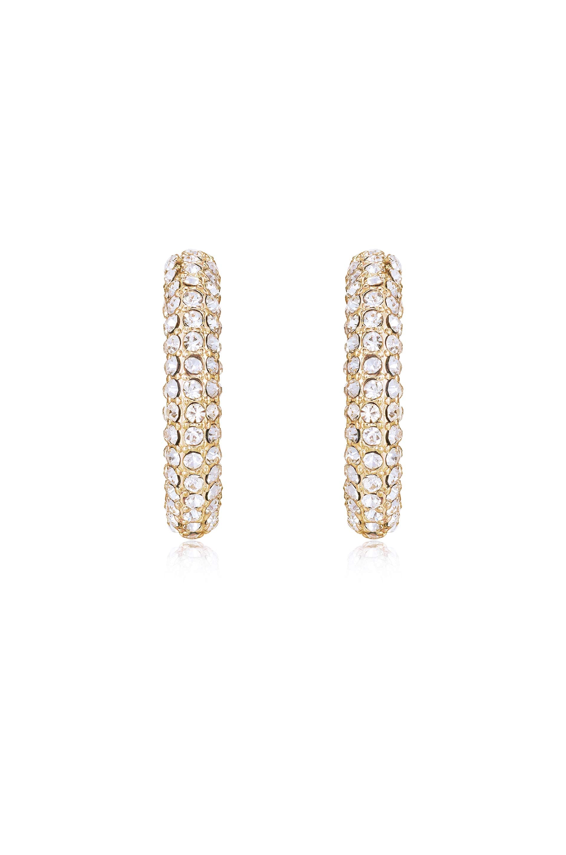 Crystal Dotted Twists Hoop Earrings