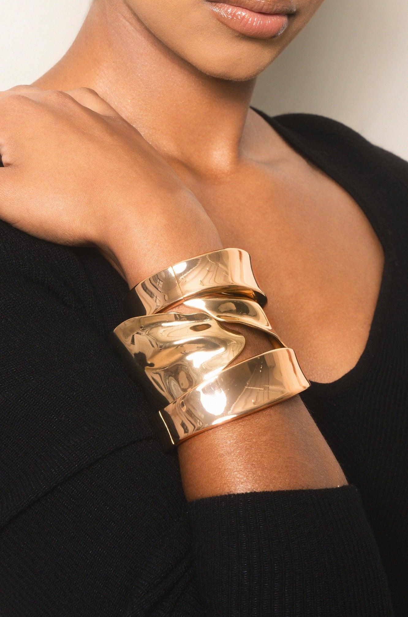 Melted Abstract Cuff Bracelet - Flying Tomato - Cuffs and Bangles - Ettika