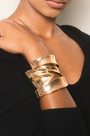 Melted Abstract Cuff Bracelet - Flying Tomato - Cuffs and Bangles - Ettika