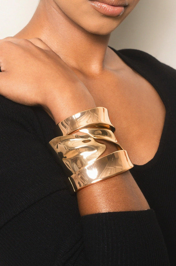 Melted Abstract Cuff Bracelet - Flying Tomato - Cuffs and Bangles - Ettika