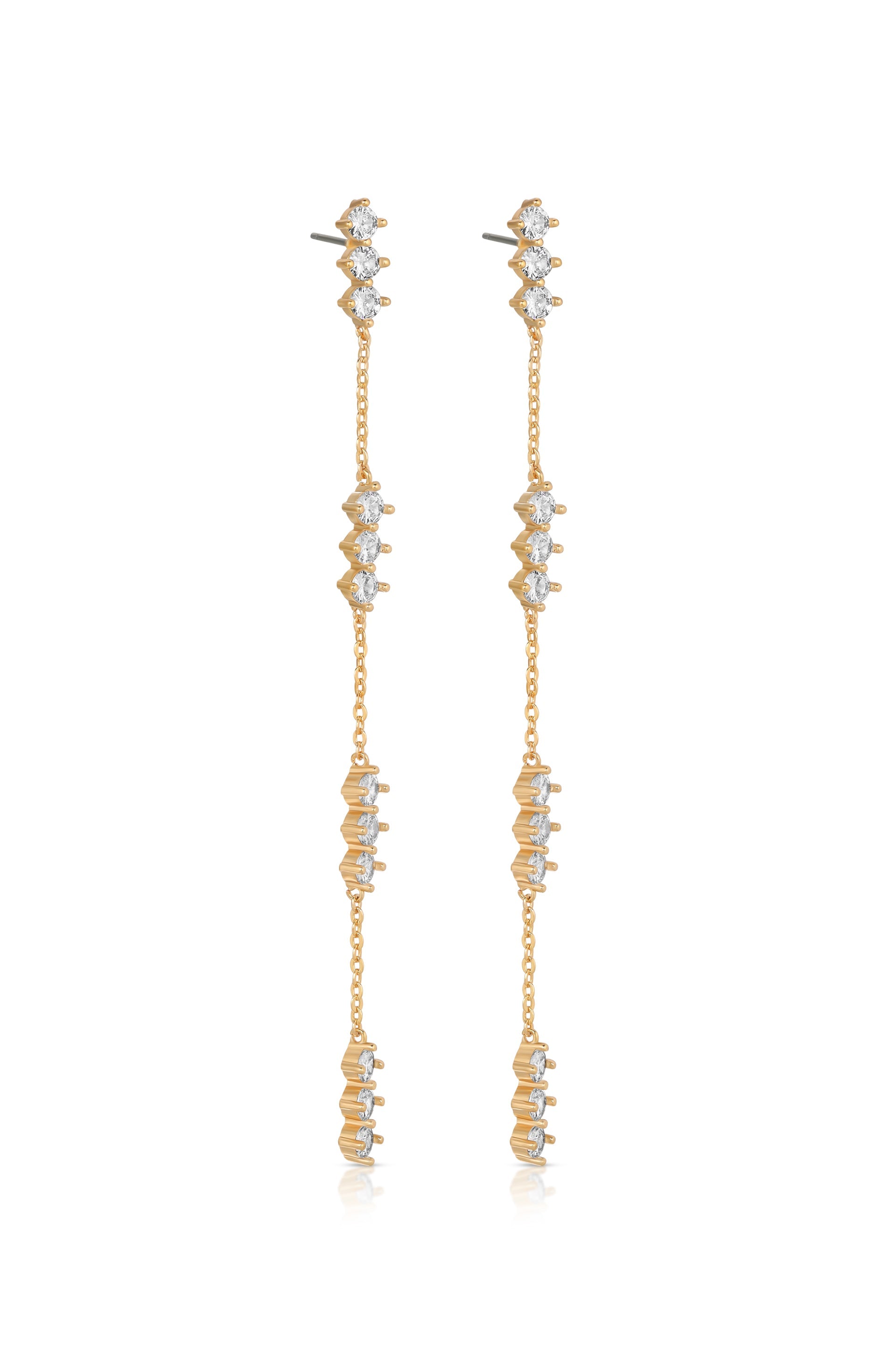 Linear Crystal Drop Earrings