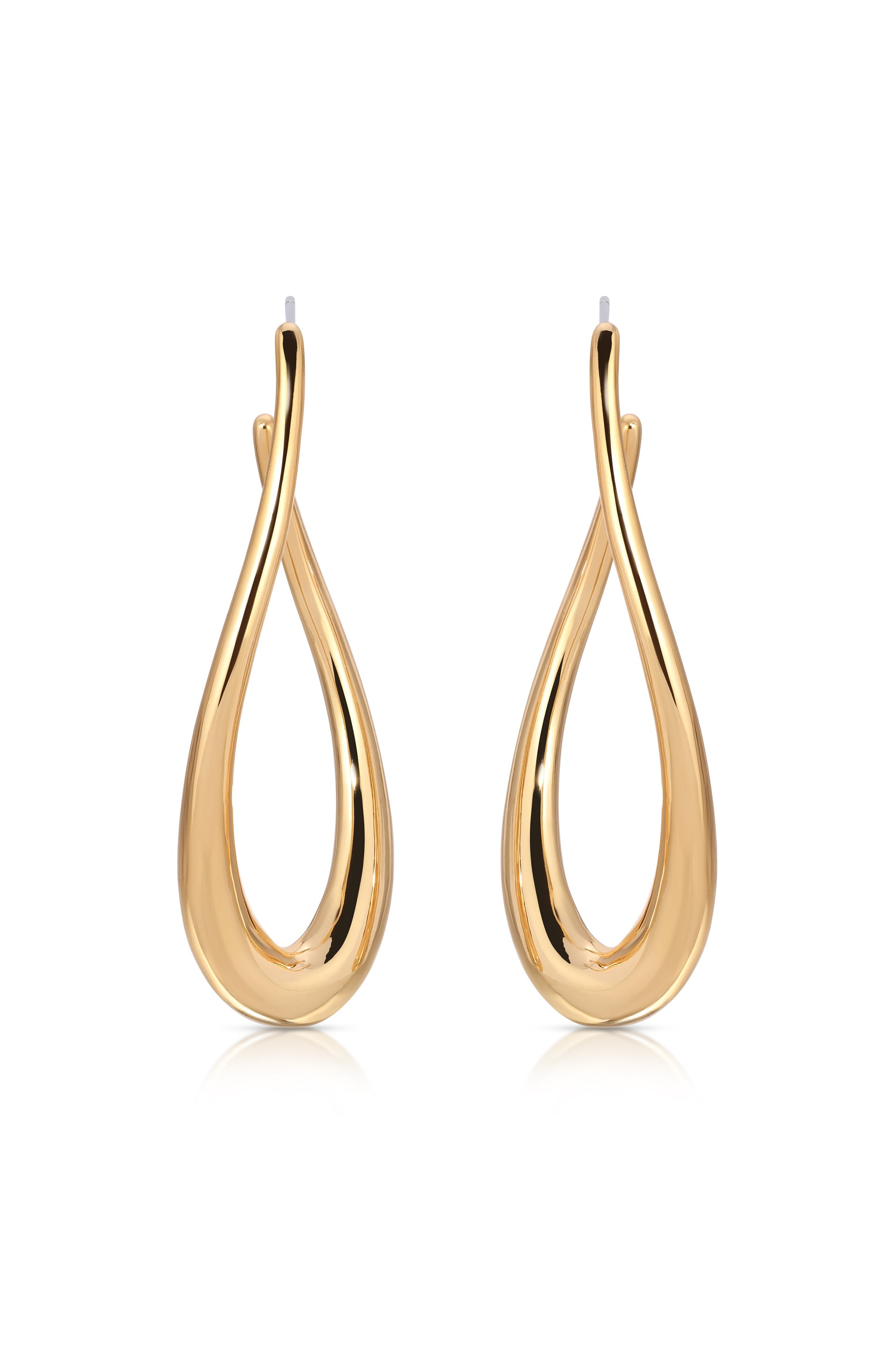 Oblong Abstract Hoop Earring