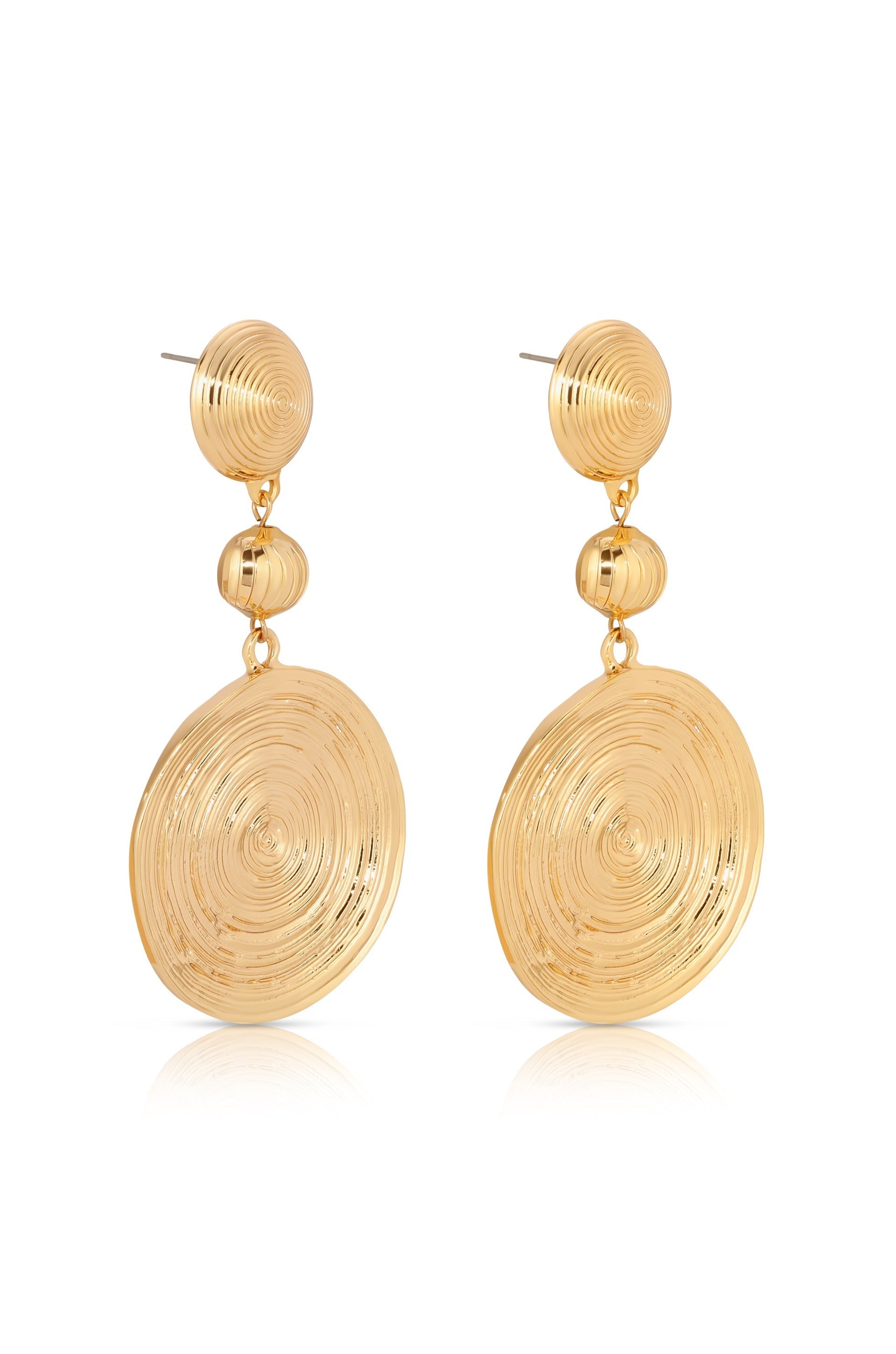 Textured Disc Statement Earrings