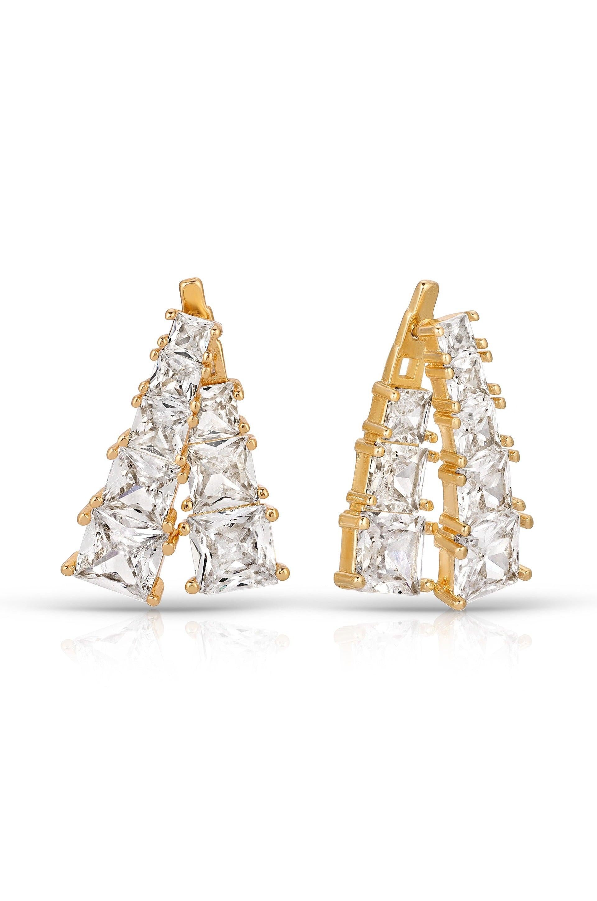 Front and Back Crystal Dangle Earrings - Flying Tomato - Earrings - Ettika