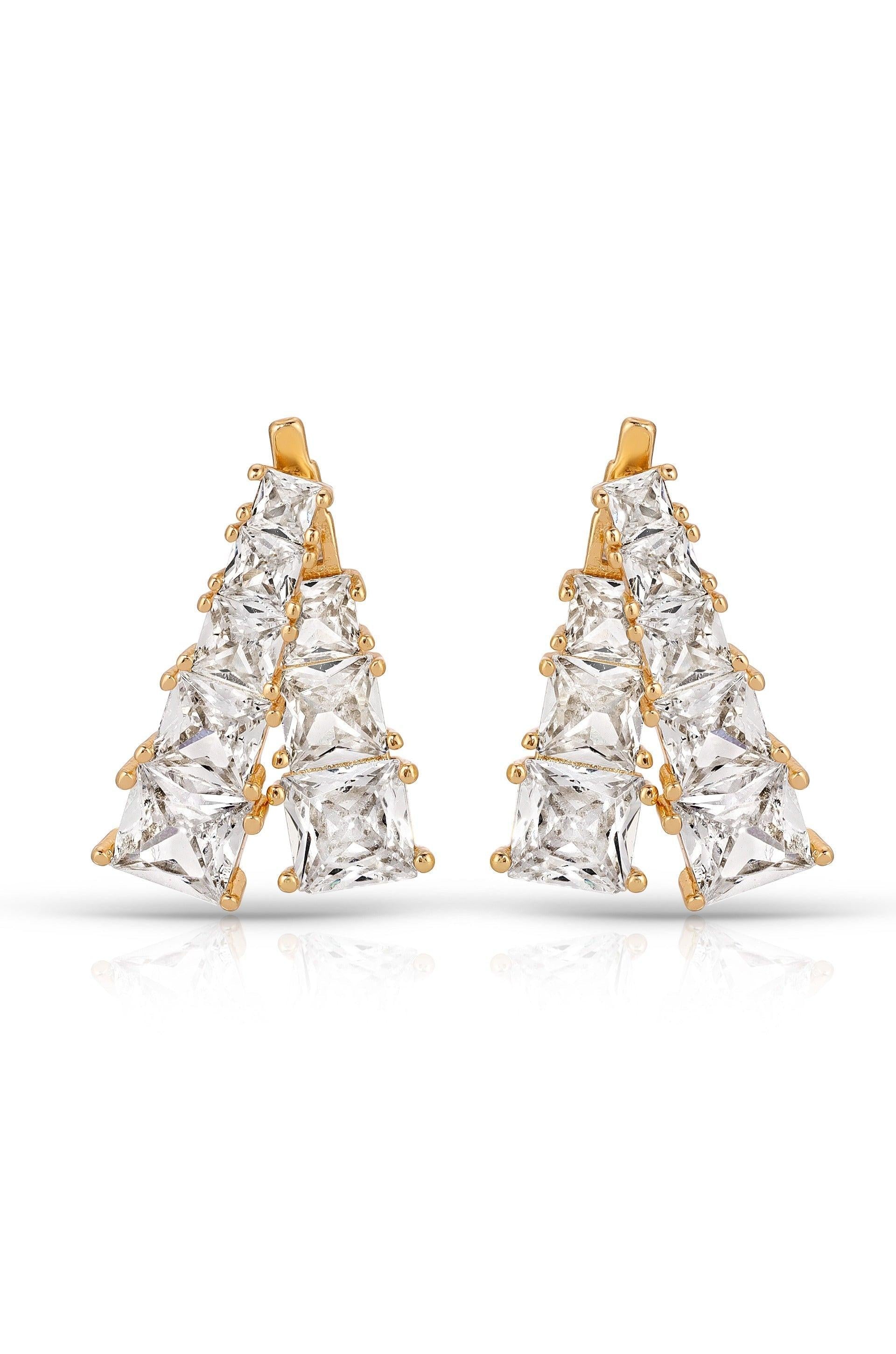 Front and Back Crystal Dangle Earrings - Flying Tomato - Earrings - Ettika
