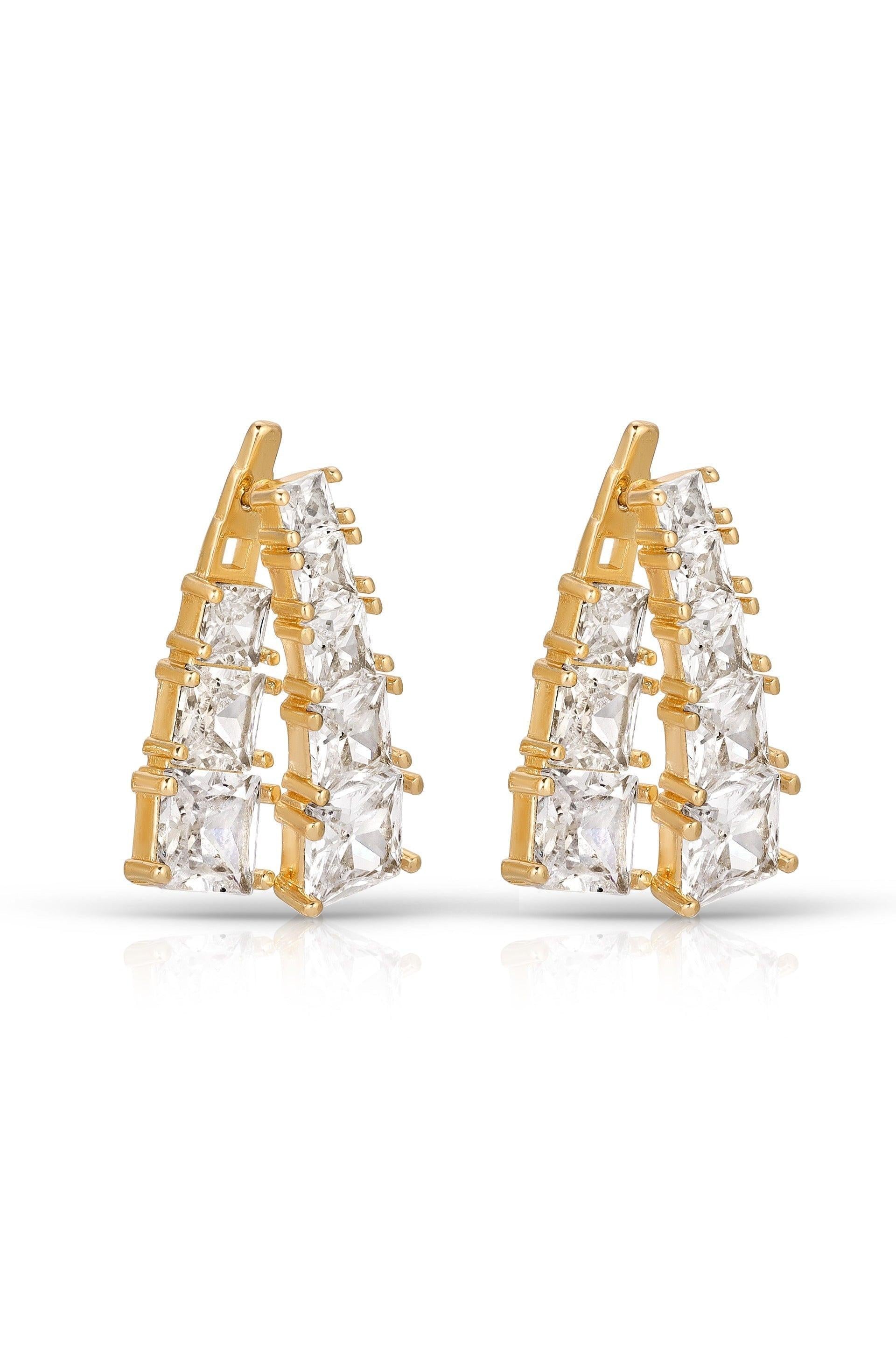 Front and Back Crystal Dangle Earrings - Flying Tomato - Earrings - Ettika