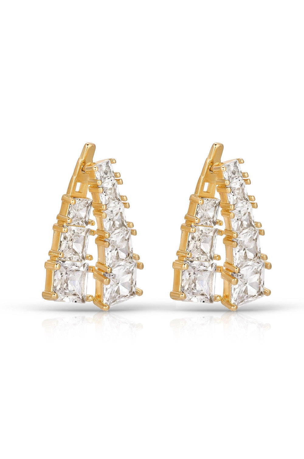 Front and Back Crystal Dangle Earrings - Flying Tomato - Earrings - Ettika
