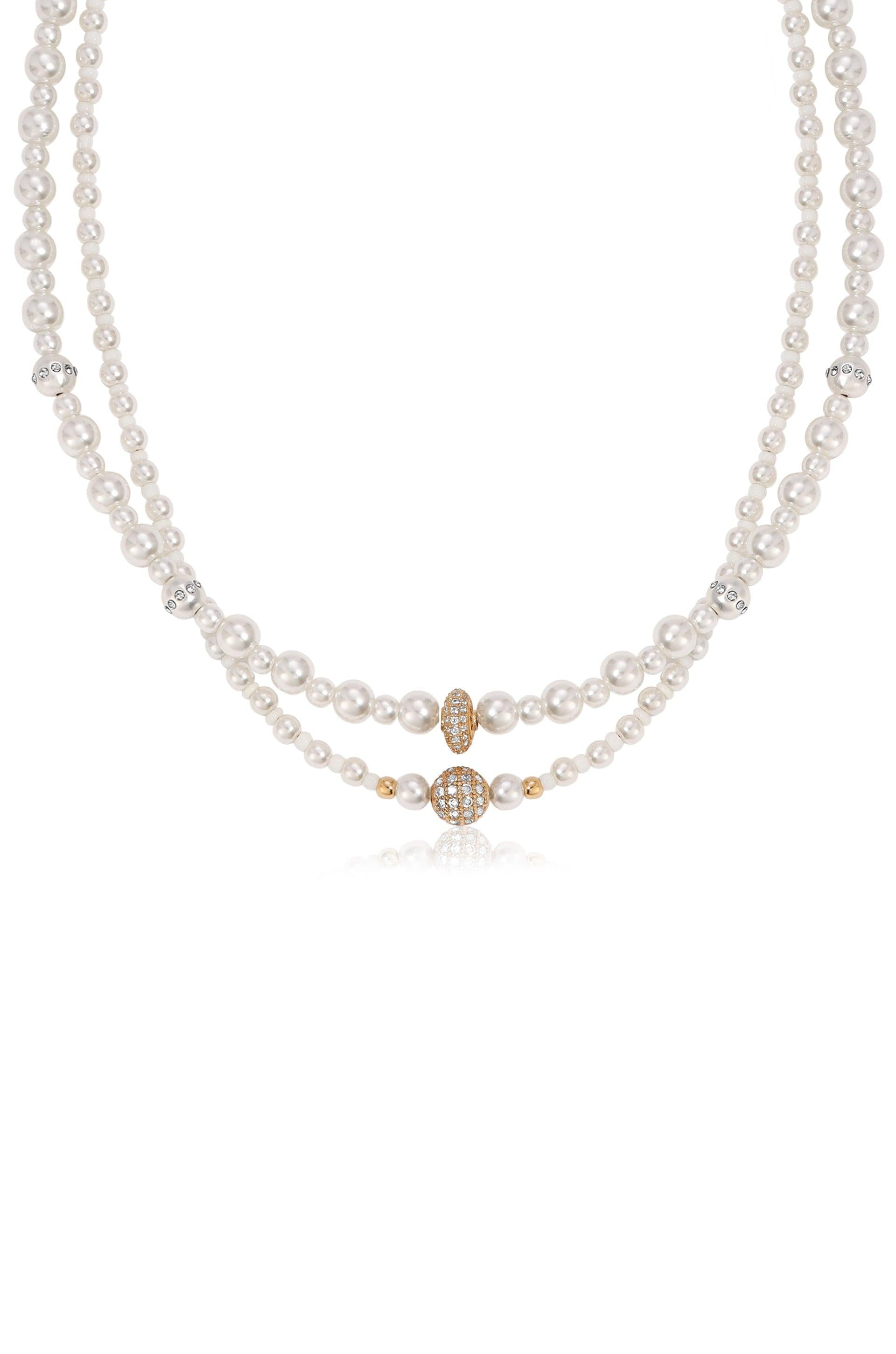 Double Pearl Chain Necklace Set - Flying Tomato - Necklaces - Ettika