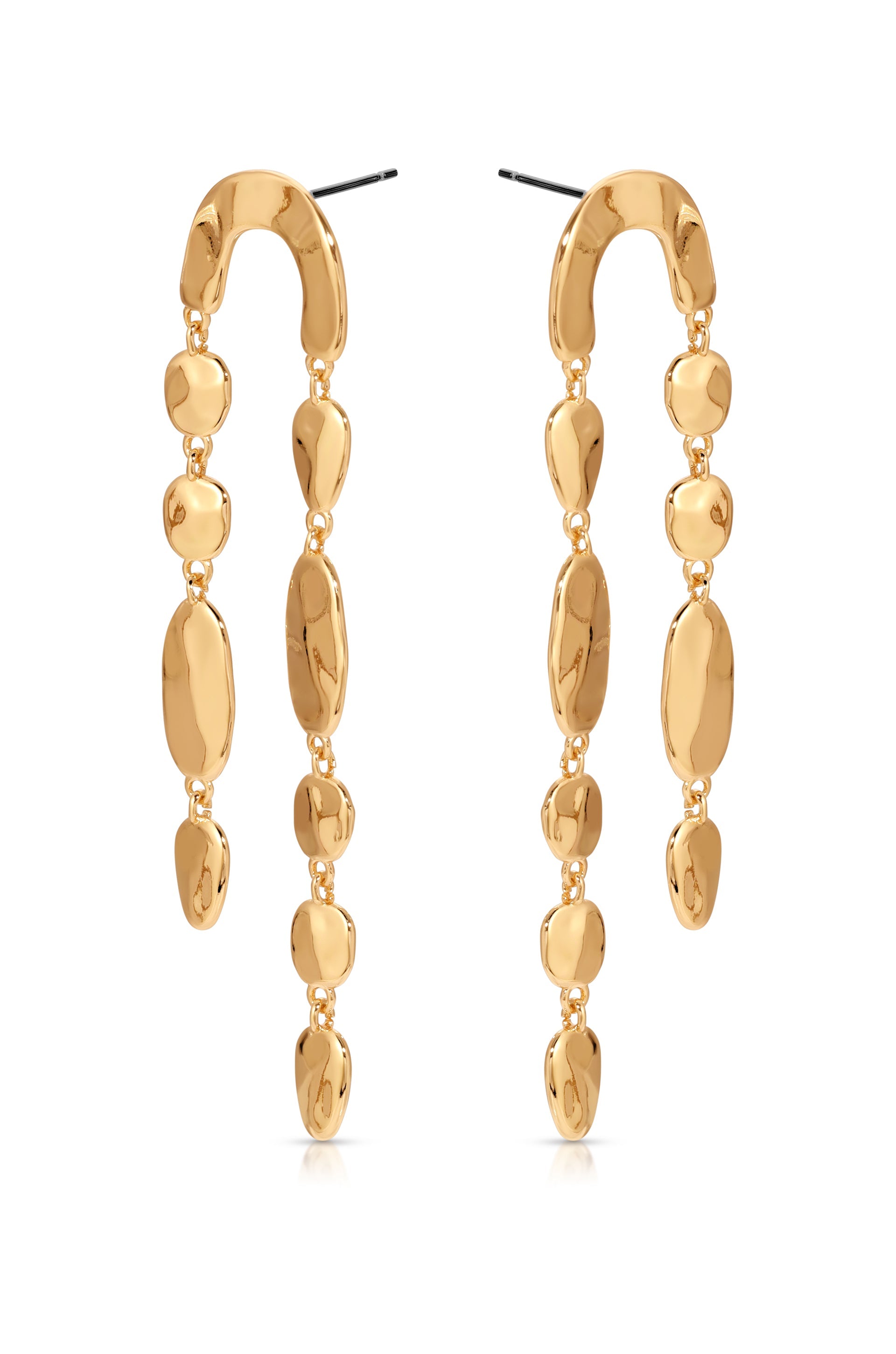 Cascading Hammered Link Earrings