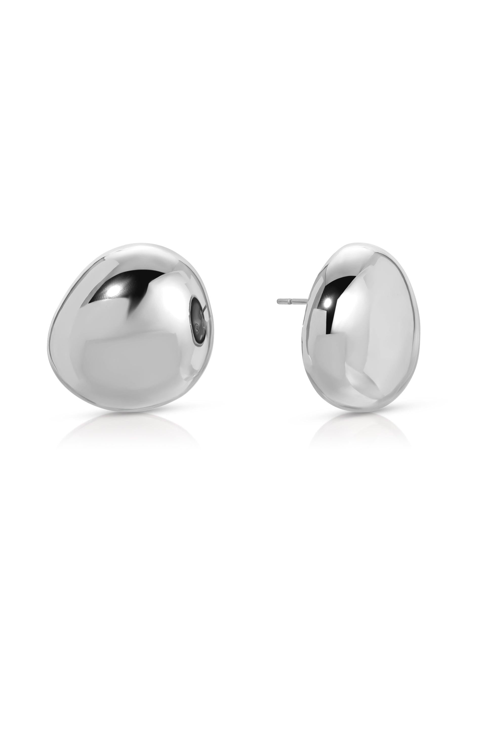 Polished Pebble Stud Earrings.