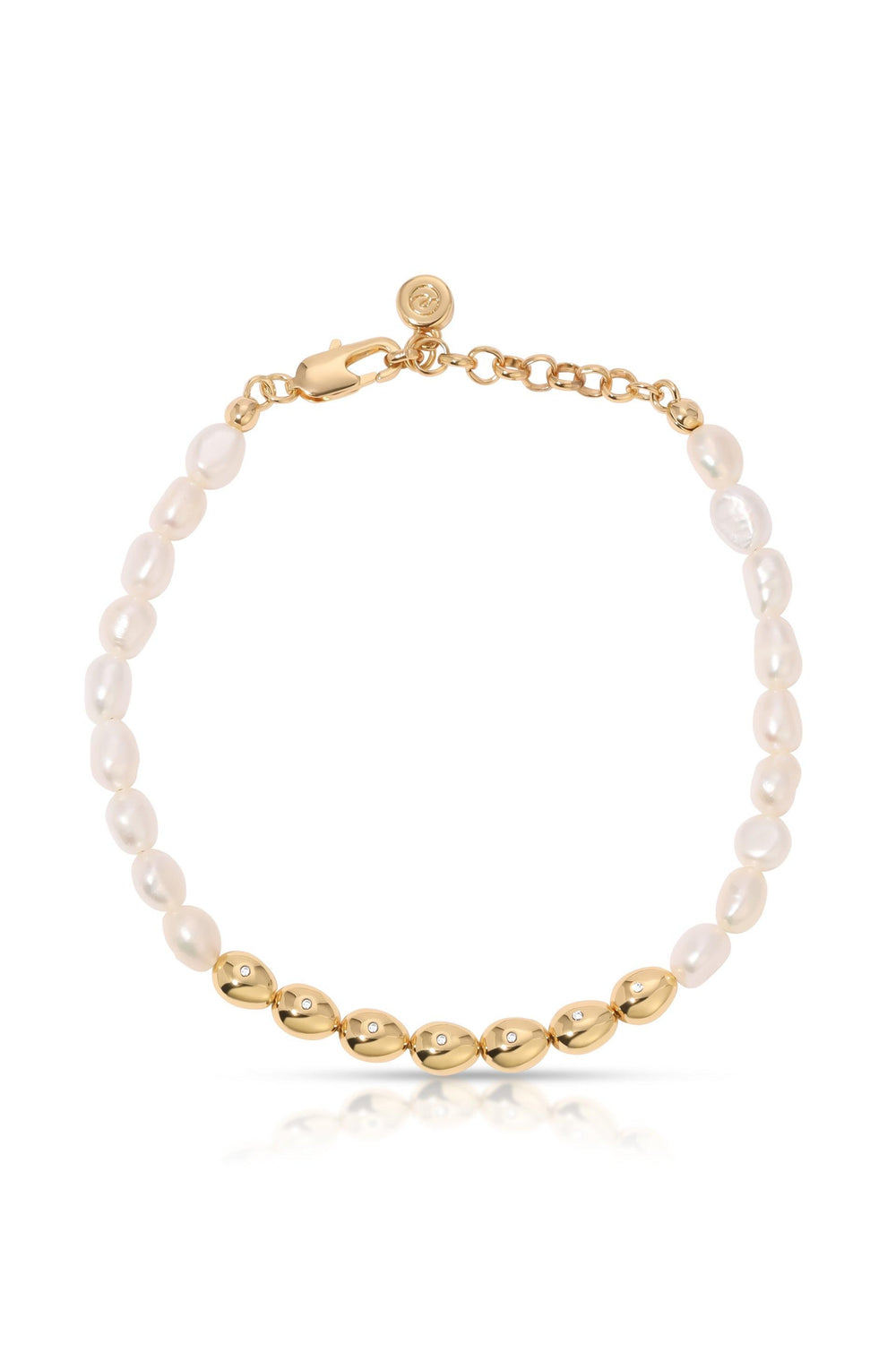 Freshwater Pearl Polished Pebble Bracelet - Flying Tomato - Bracelets - Ettika
