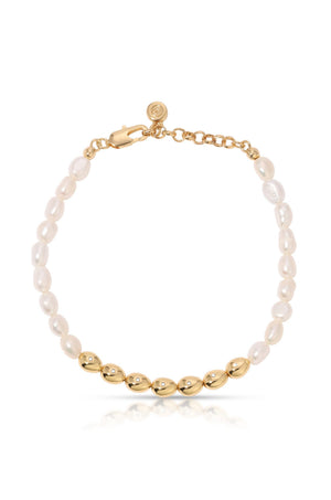 Freshwater Pearl Polished Pebble Bracelet - Flying Tomato - Bracelets - Ettika