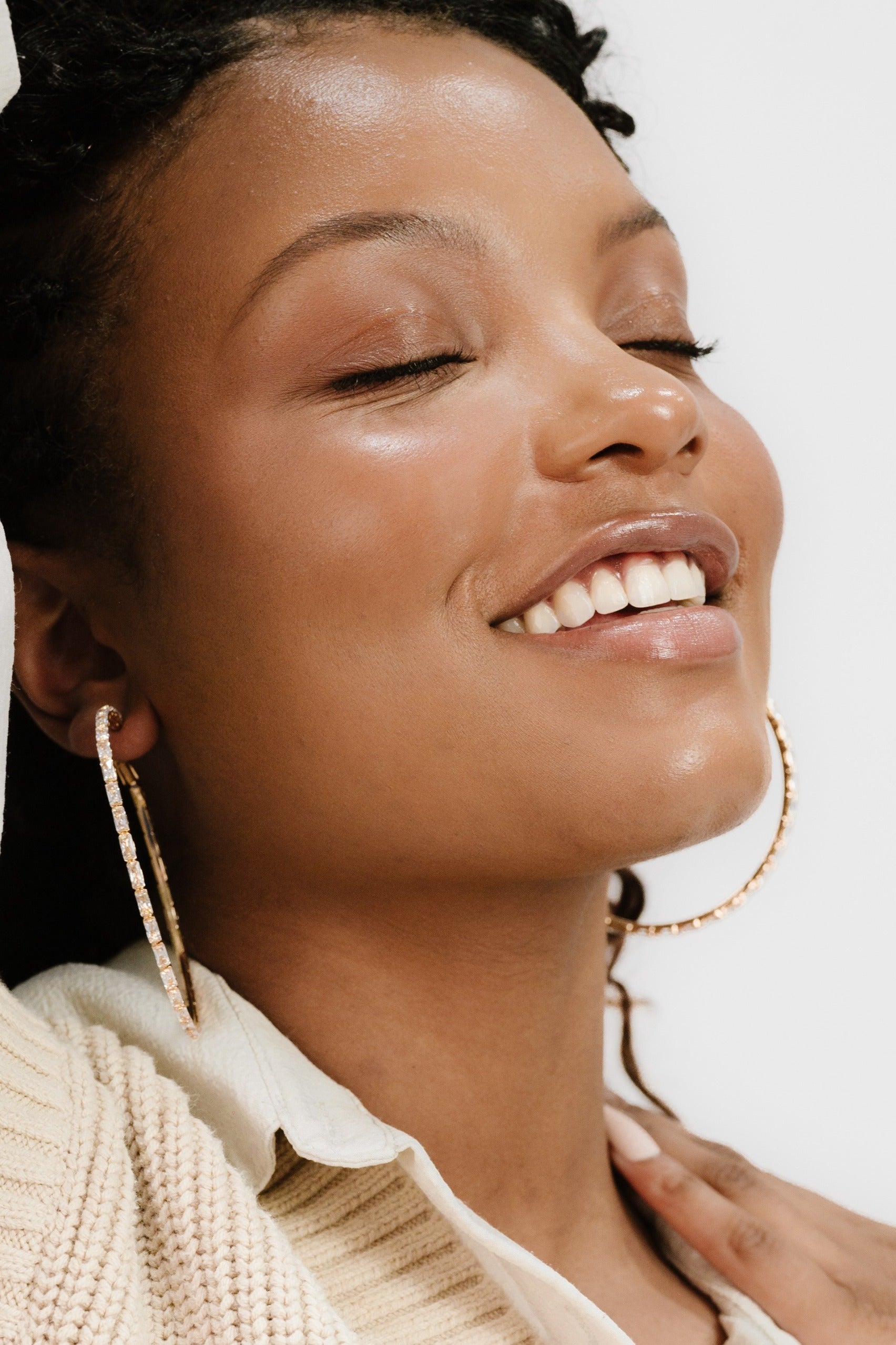 Crystal All Around Hoop Earrings