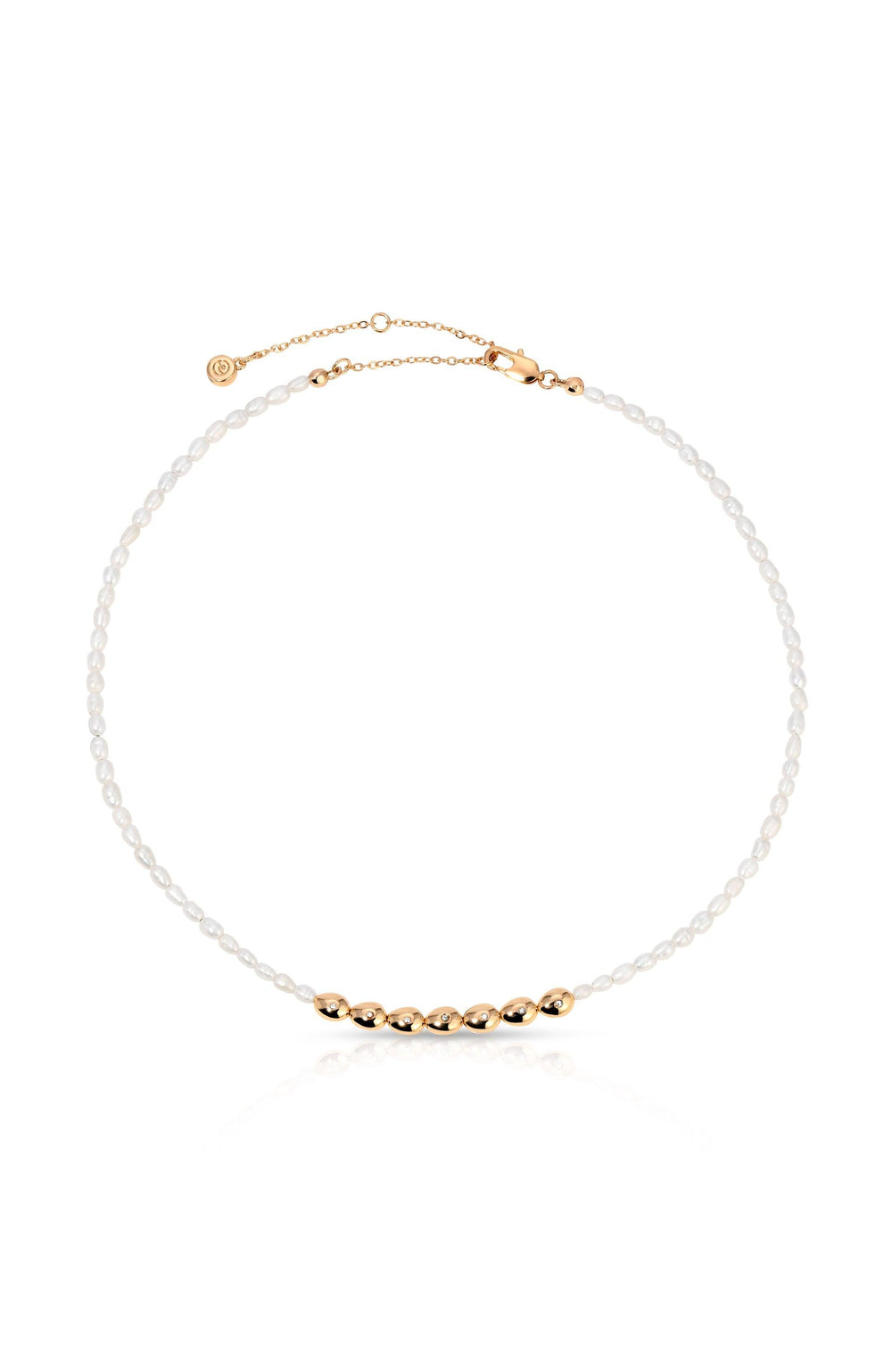 Freshwater Pearl Polished Pebble Necklace.