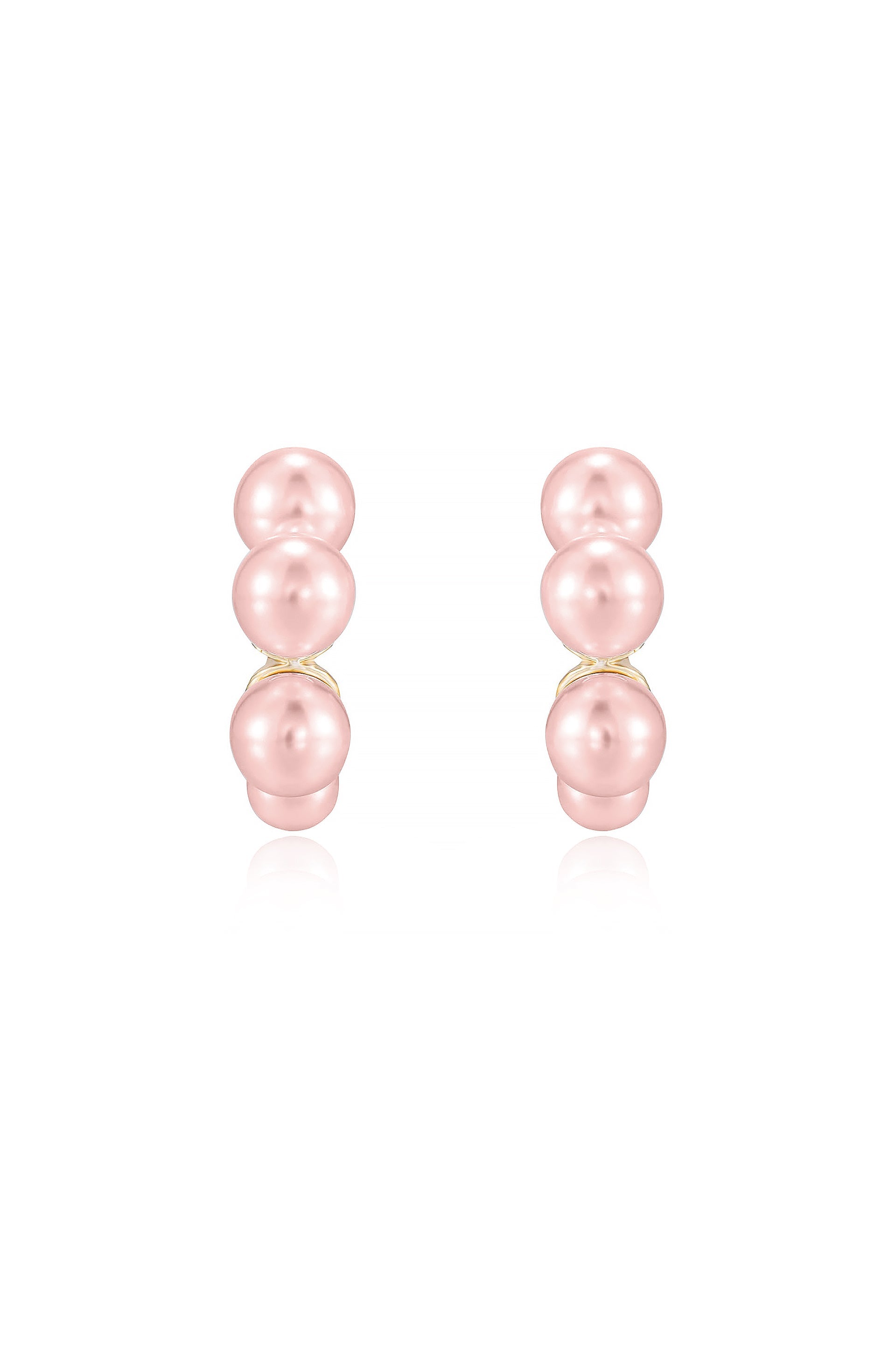 Five Point Pearl Hoop Earrings