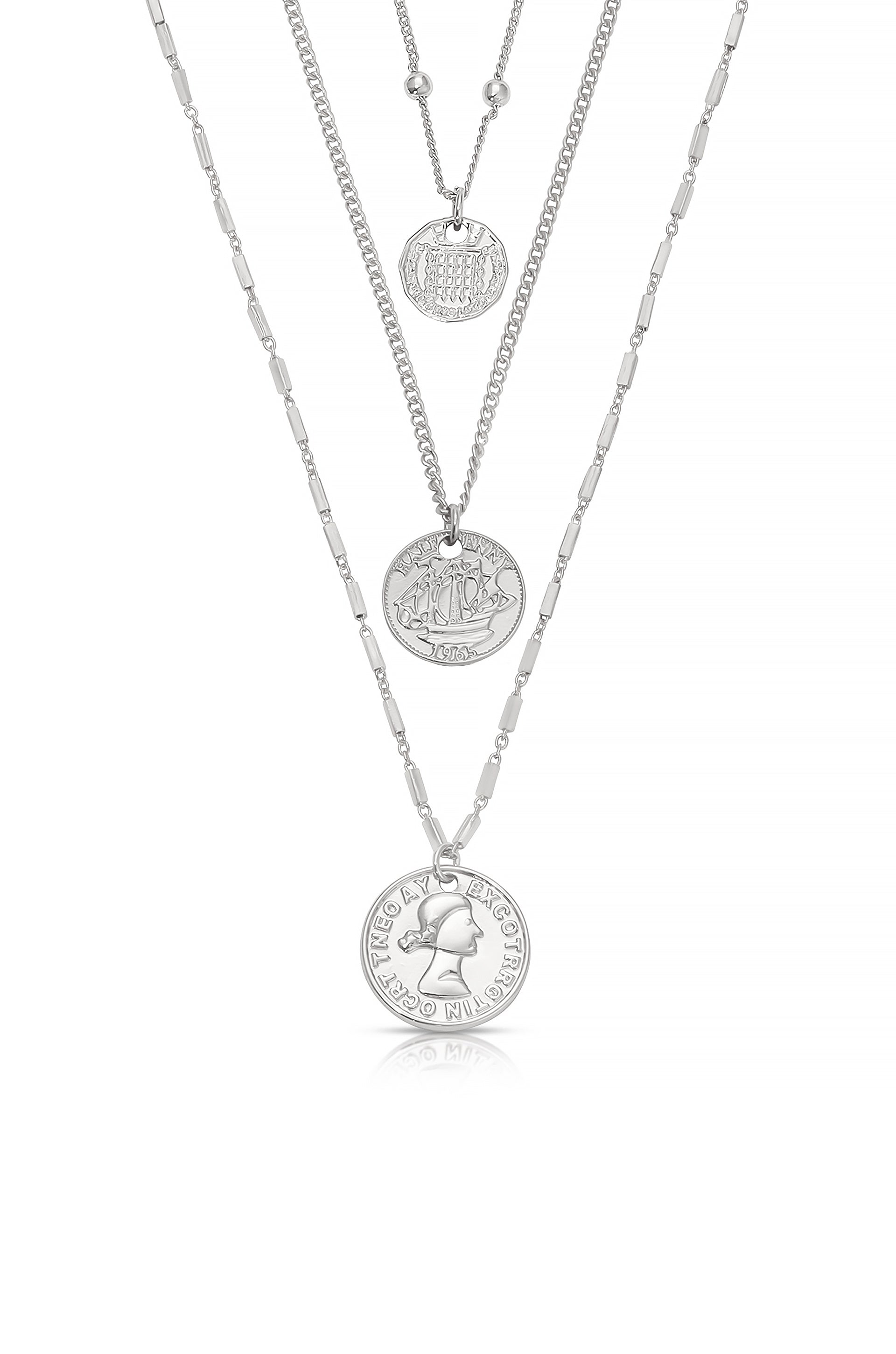 Three Coins Necklace Set