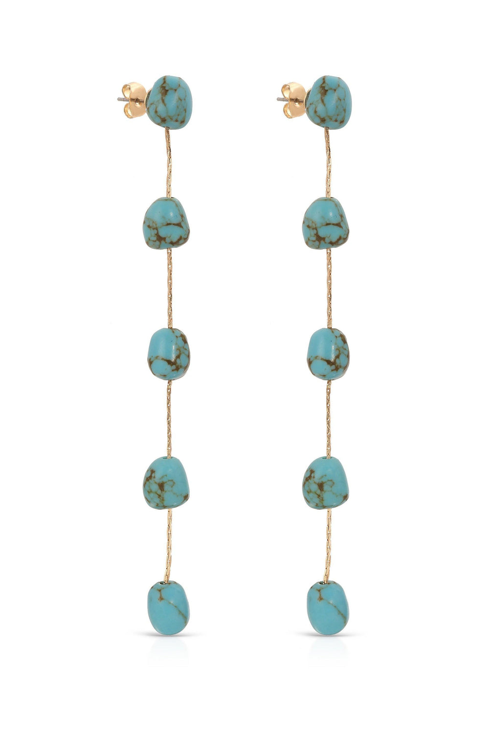 Dripping Turquoise Delicate Drop Earrings.