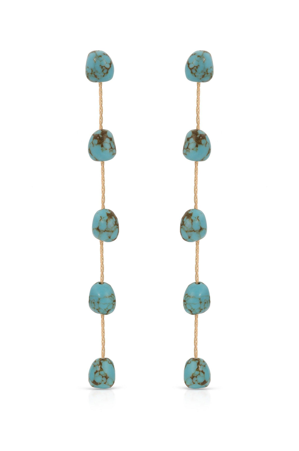 Dripping Turquoise Delicate Drop Earrings.