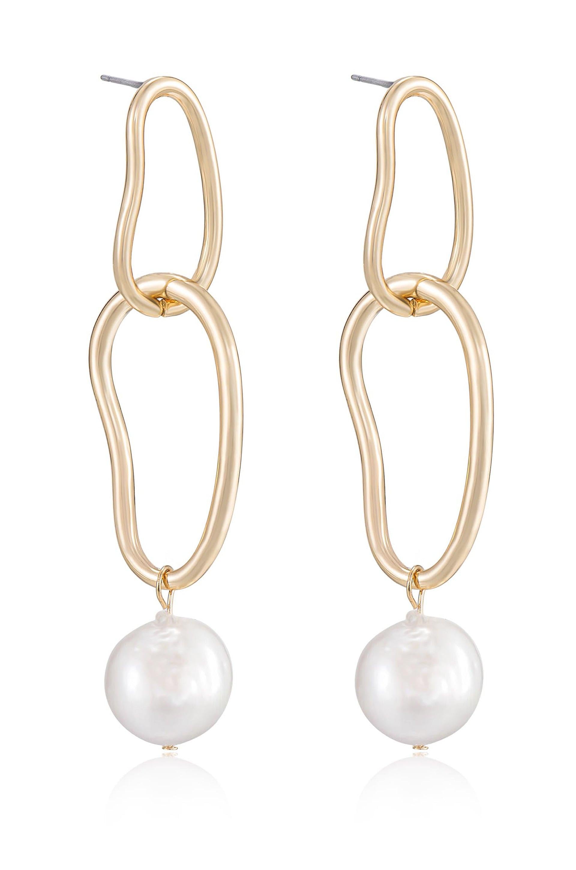 Mara Dangle Pearl Earrings - Flying Tomato - Earrings - Ettika