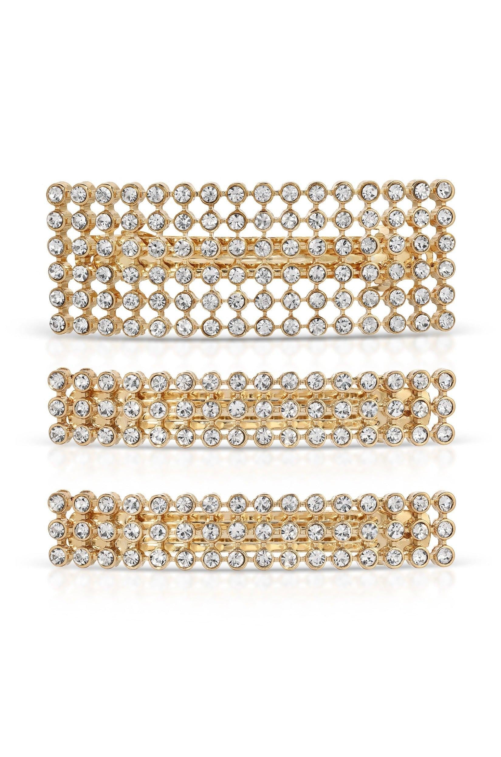 Disco Doll Crystal Barrette Set - Flying Tomato - Hair - Ettika