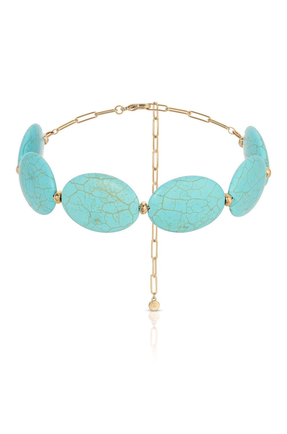 Oval Turquoise Stones Statement Choker.