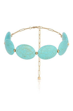 Oval Turquoise Stones Statement Choker.