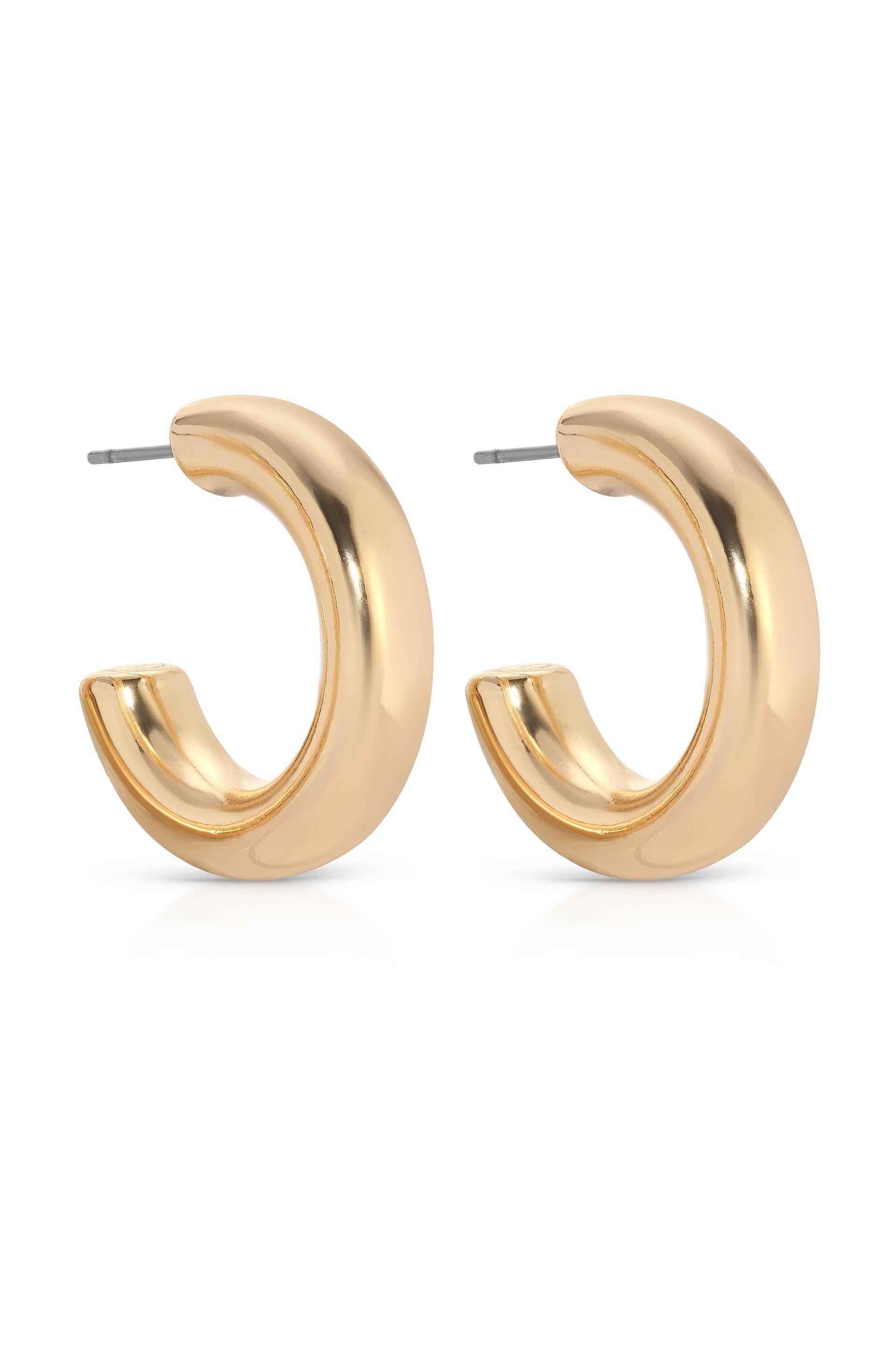 Small Thick Classic Hoops - Flying Tomato - Earrings - Ettika
