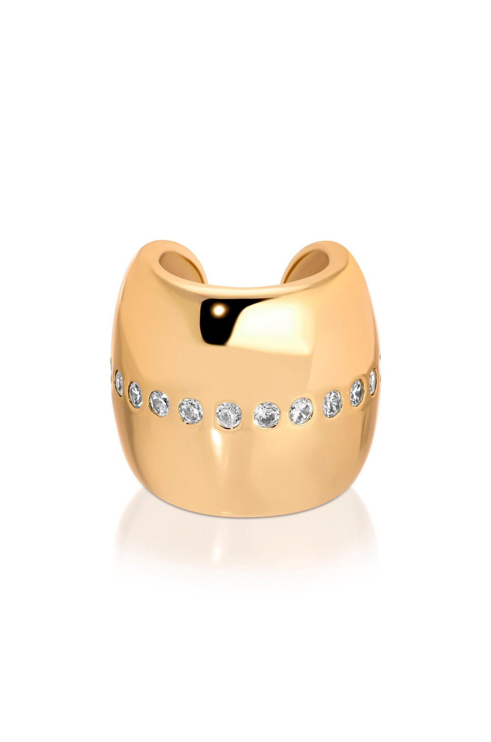 Center Crystal Line Chunky Ear Cuff - Flying Tomato - Ear Cuffs - Ettika