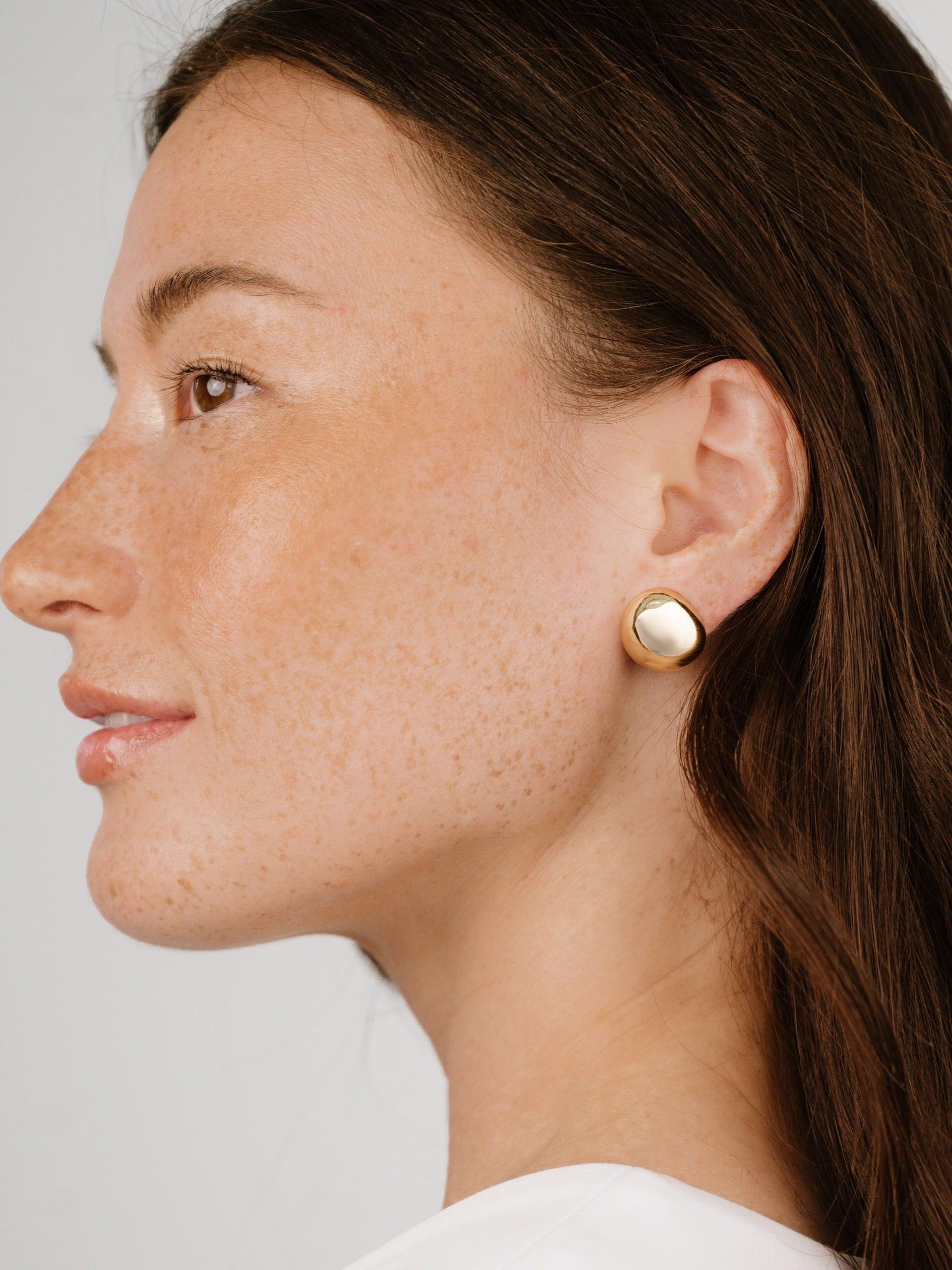 Polished Pebble Stud Earrings.