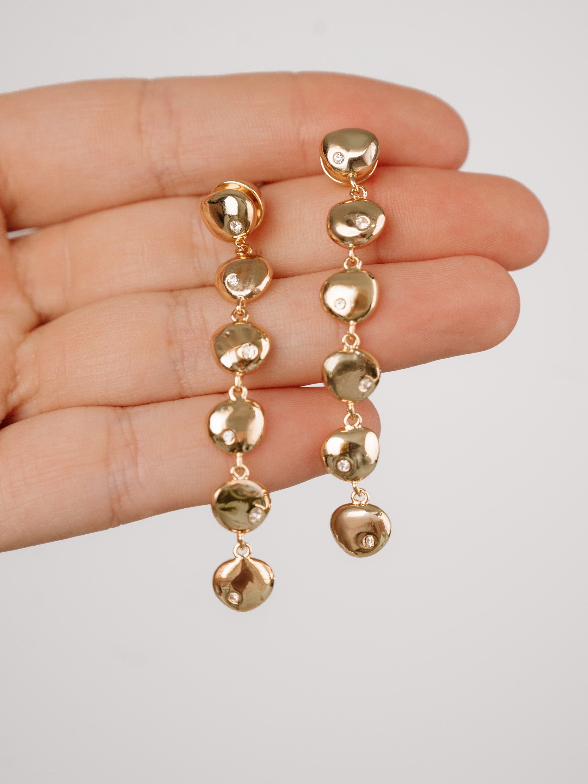 Polished Pebble Linear Dangle Earrings