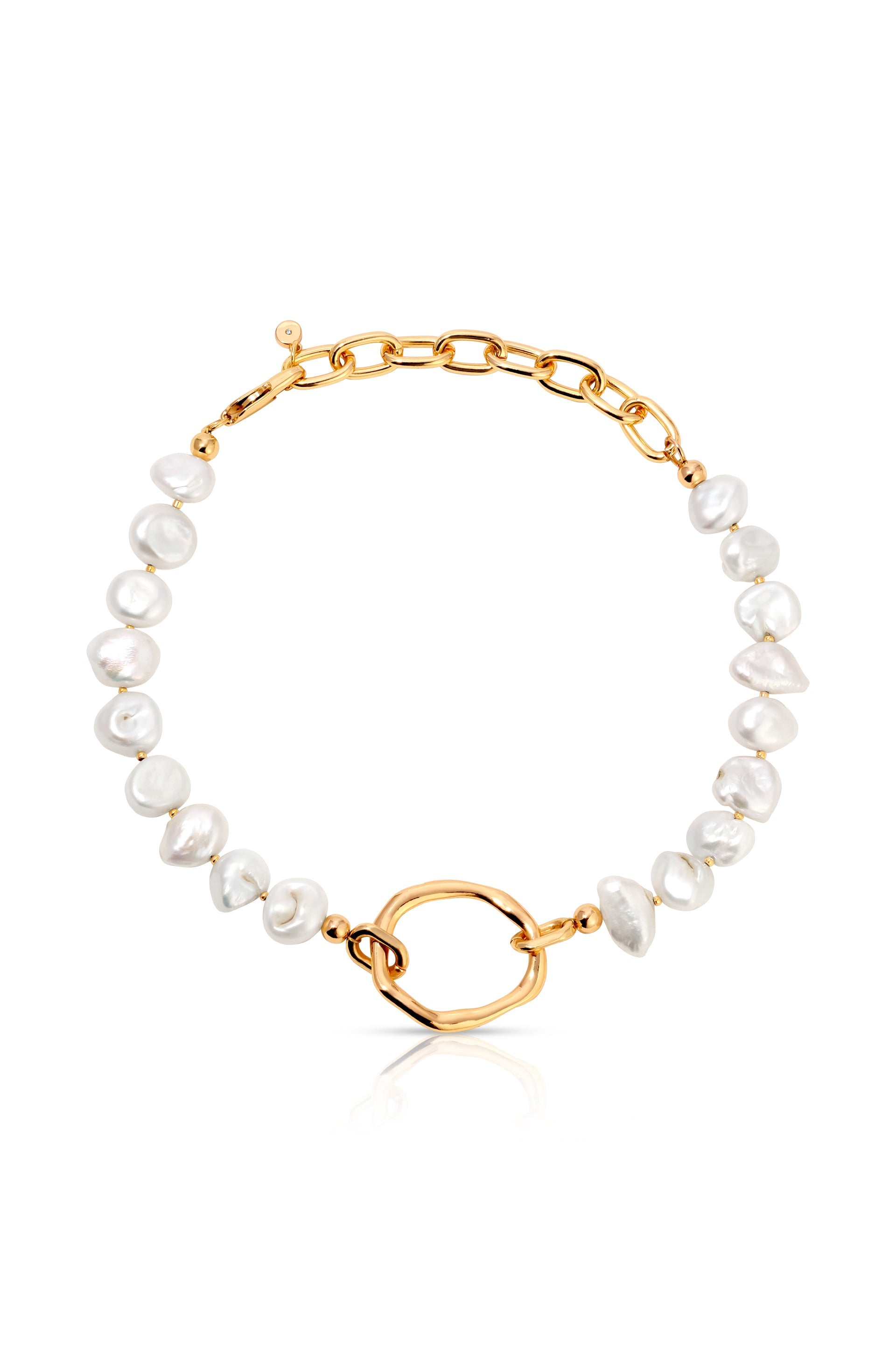 Freshwater Pearl Open Ring Choker Necklace