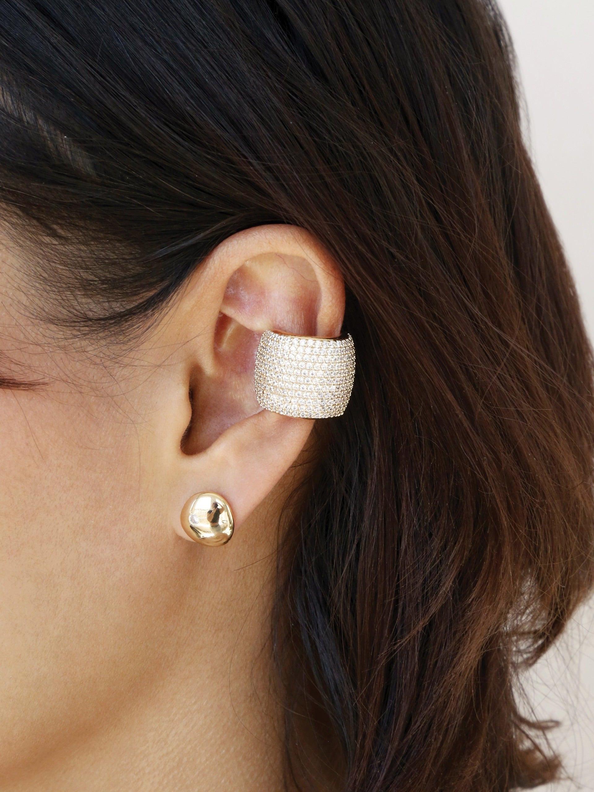 Crystal Statement Chunky Ear Cuff - Flying Tomato - Ear Cuffs - Ettika
