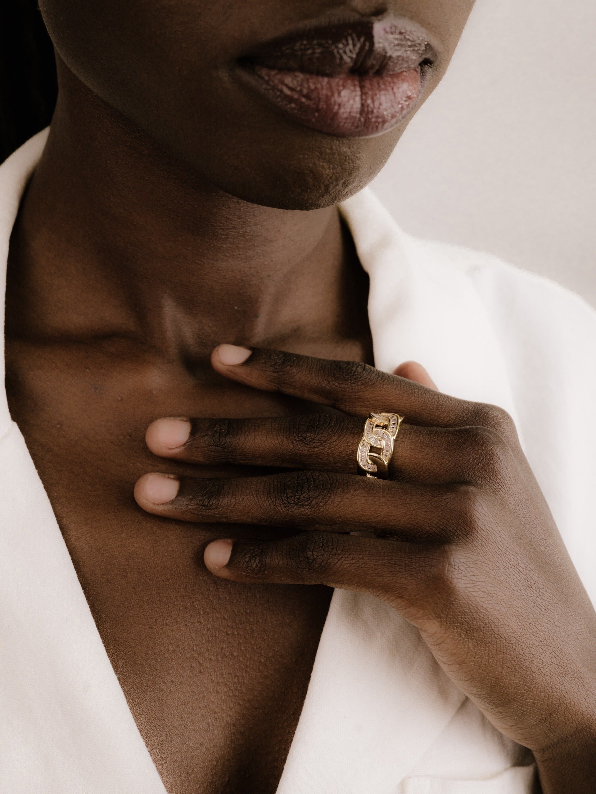 Adjustable Crystal Link Ring - Flying Tomato - Rings - Ettika