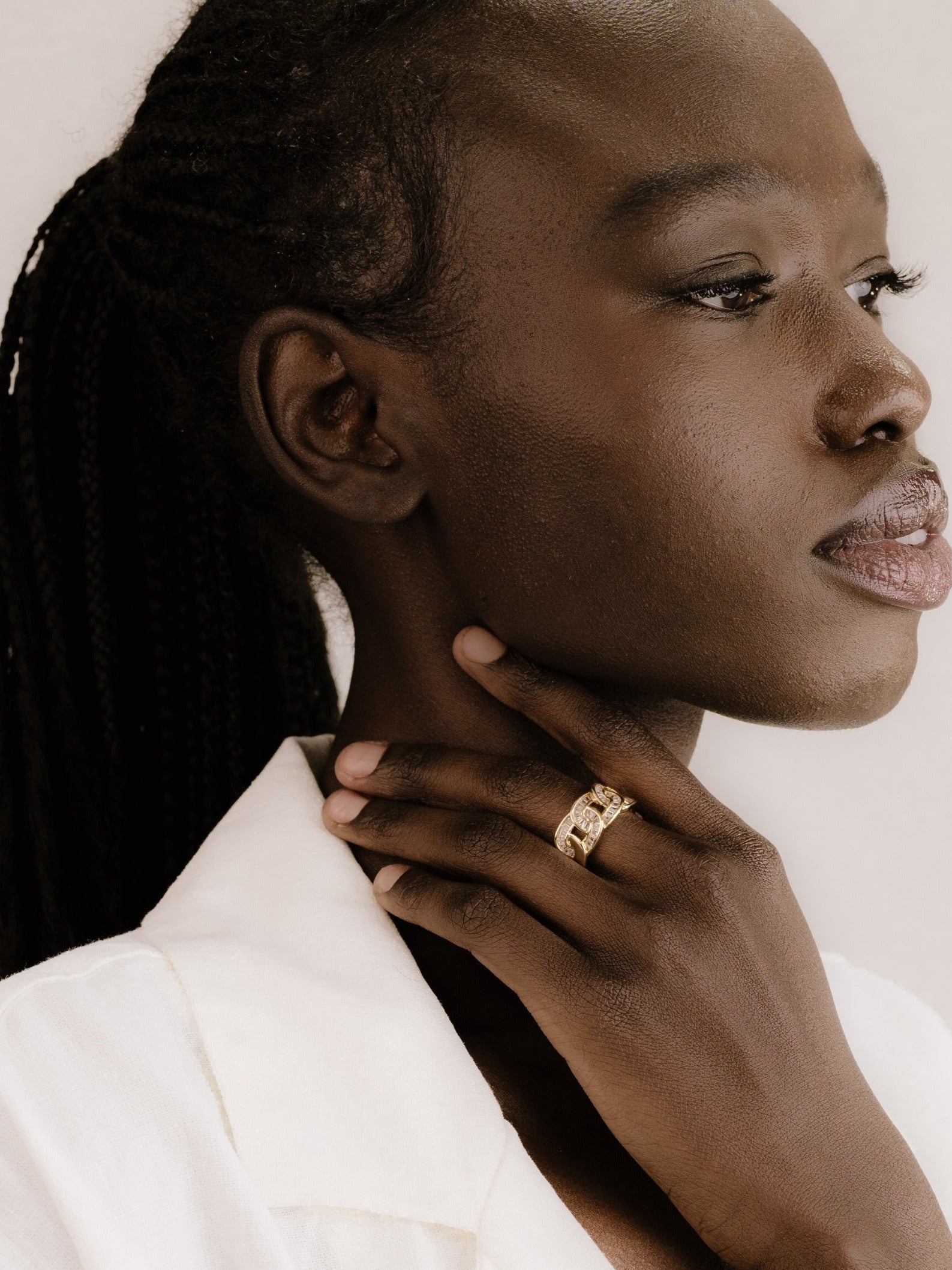 Adjustable Crystal Link Ring - Flying Tomato - Rings - Ettika