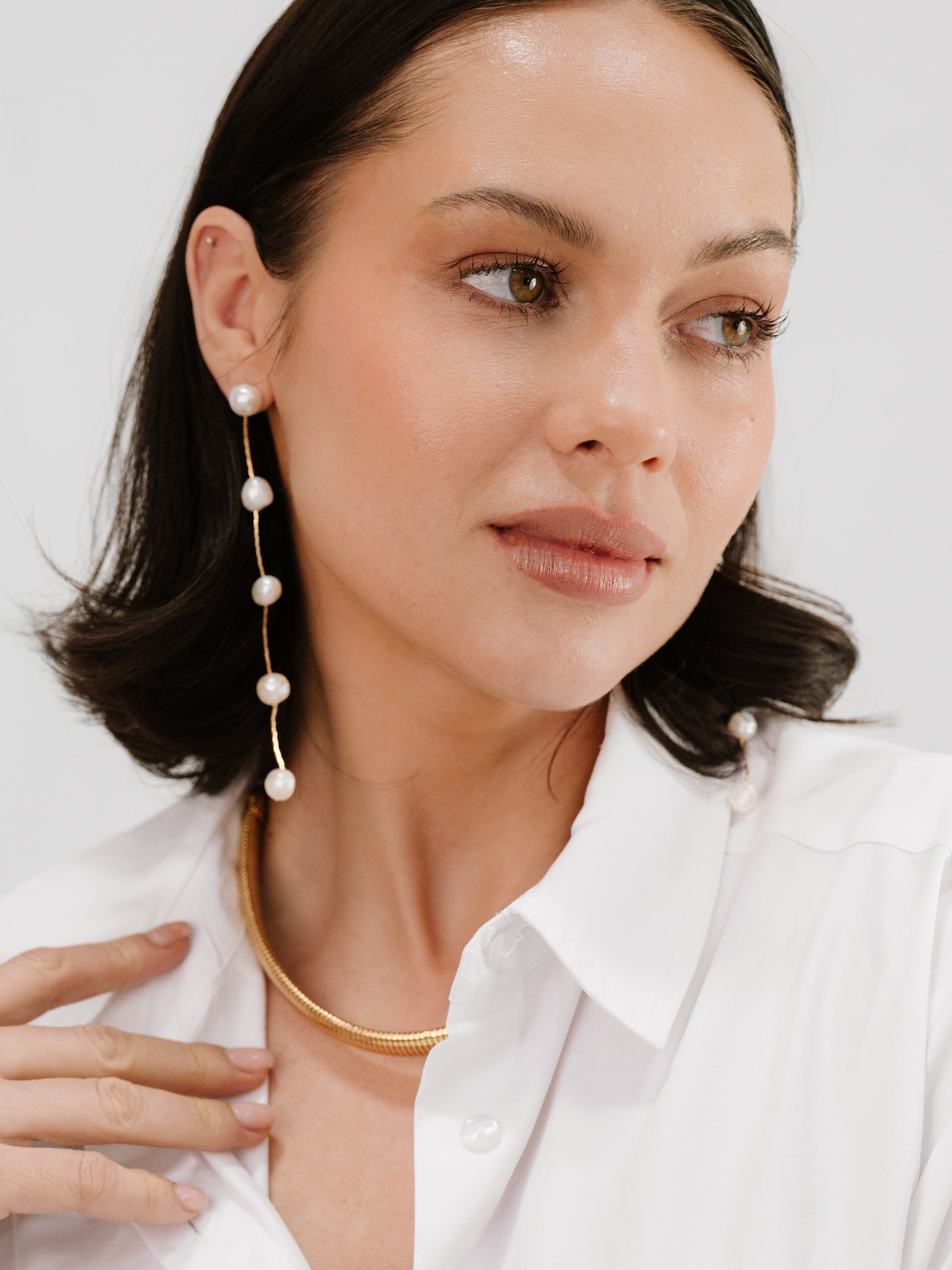 Dripping Pearl Delicate Drop Earrings