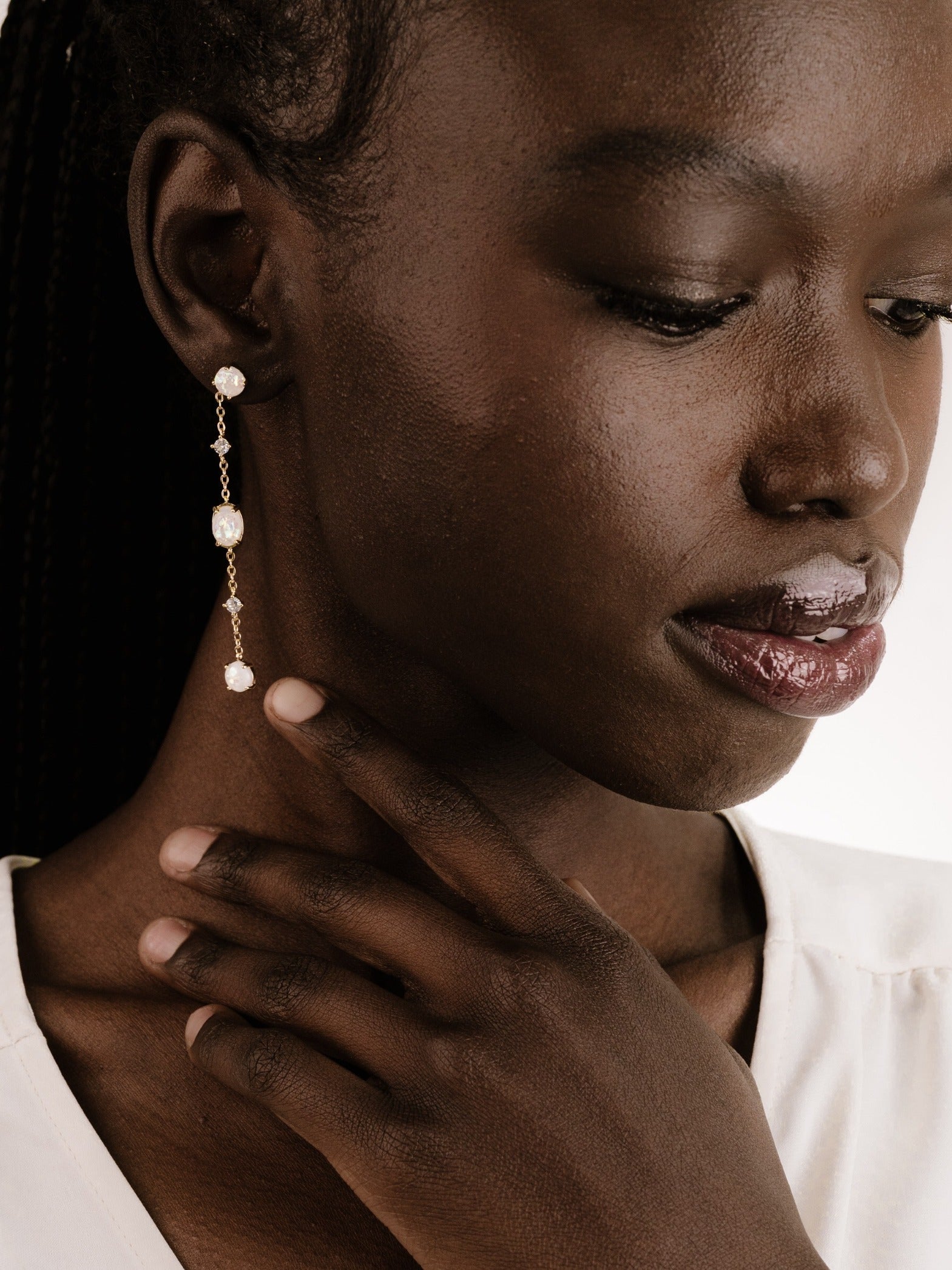 Elegant Opal Sway Dangle Earrings