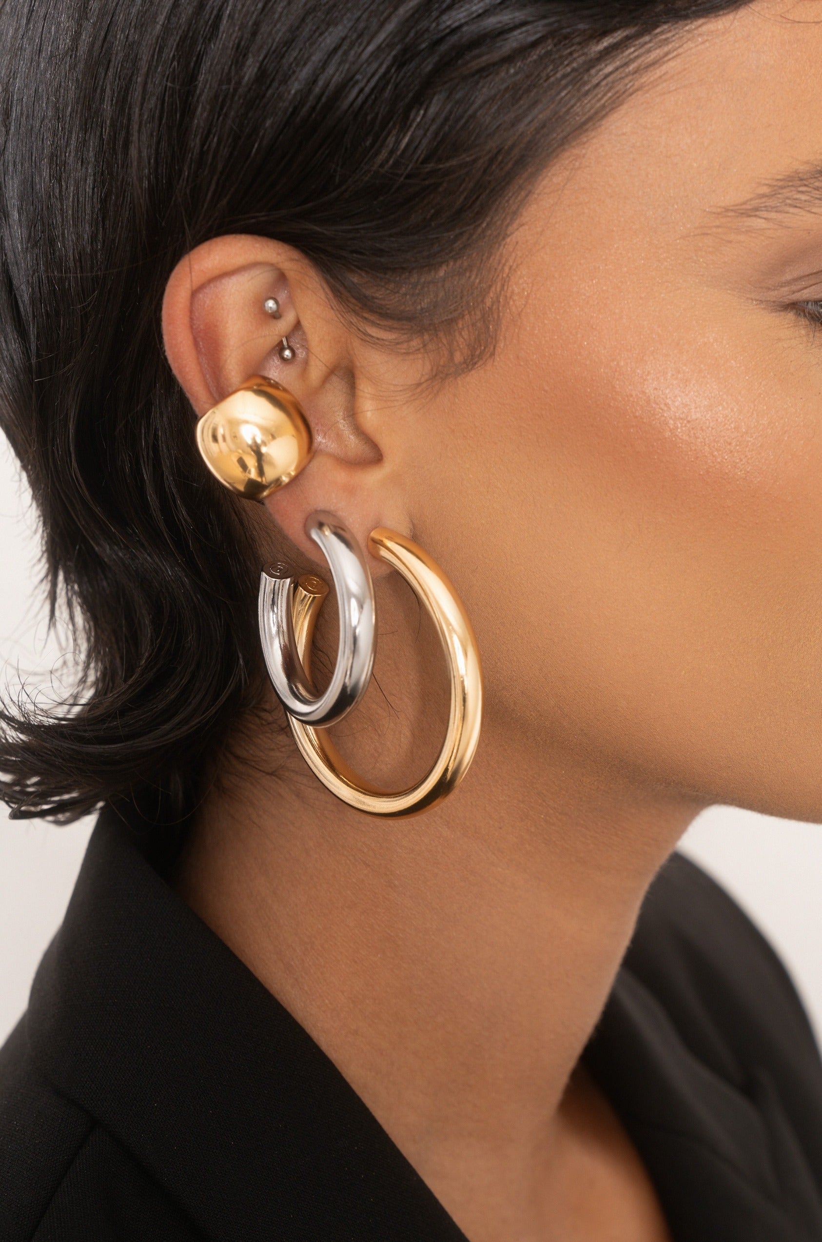 Large Thick Classic Hoops