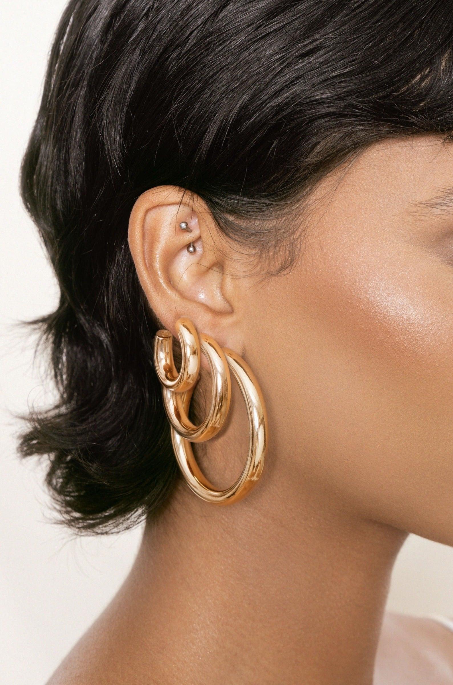 Large Thick Classic Hoops.