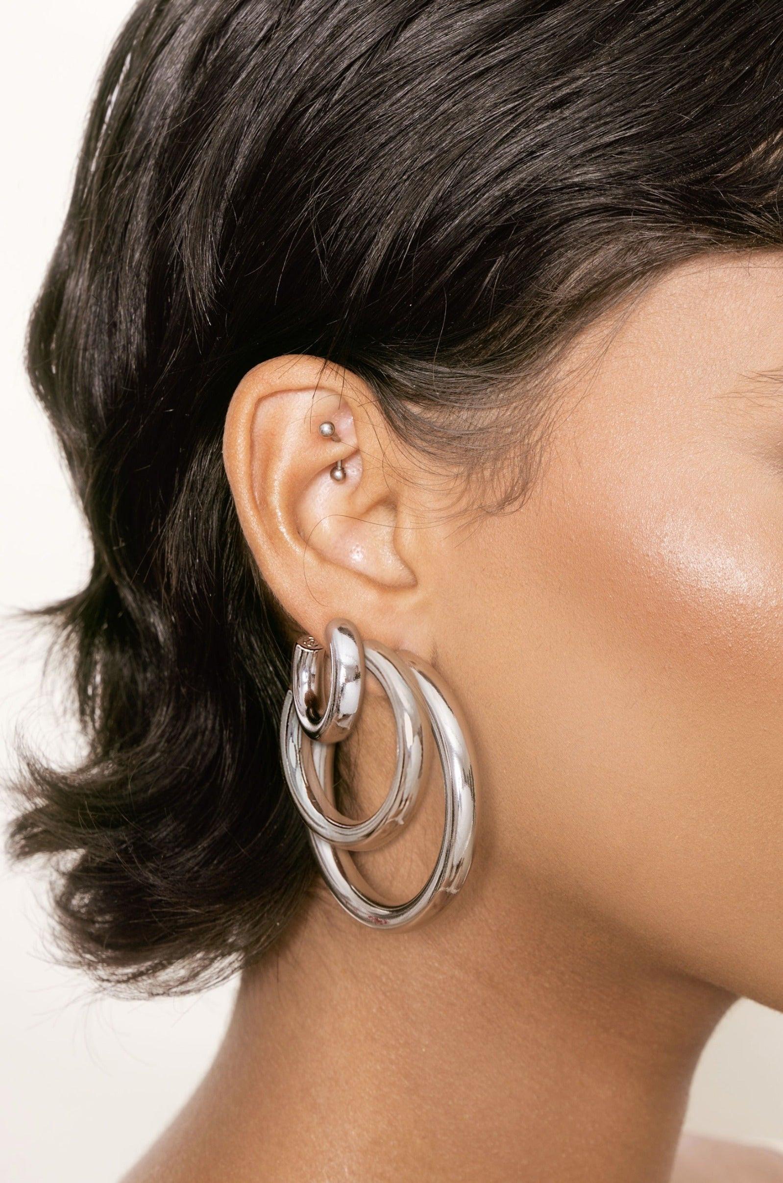 Large Thick Classic Hoops.