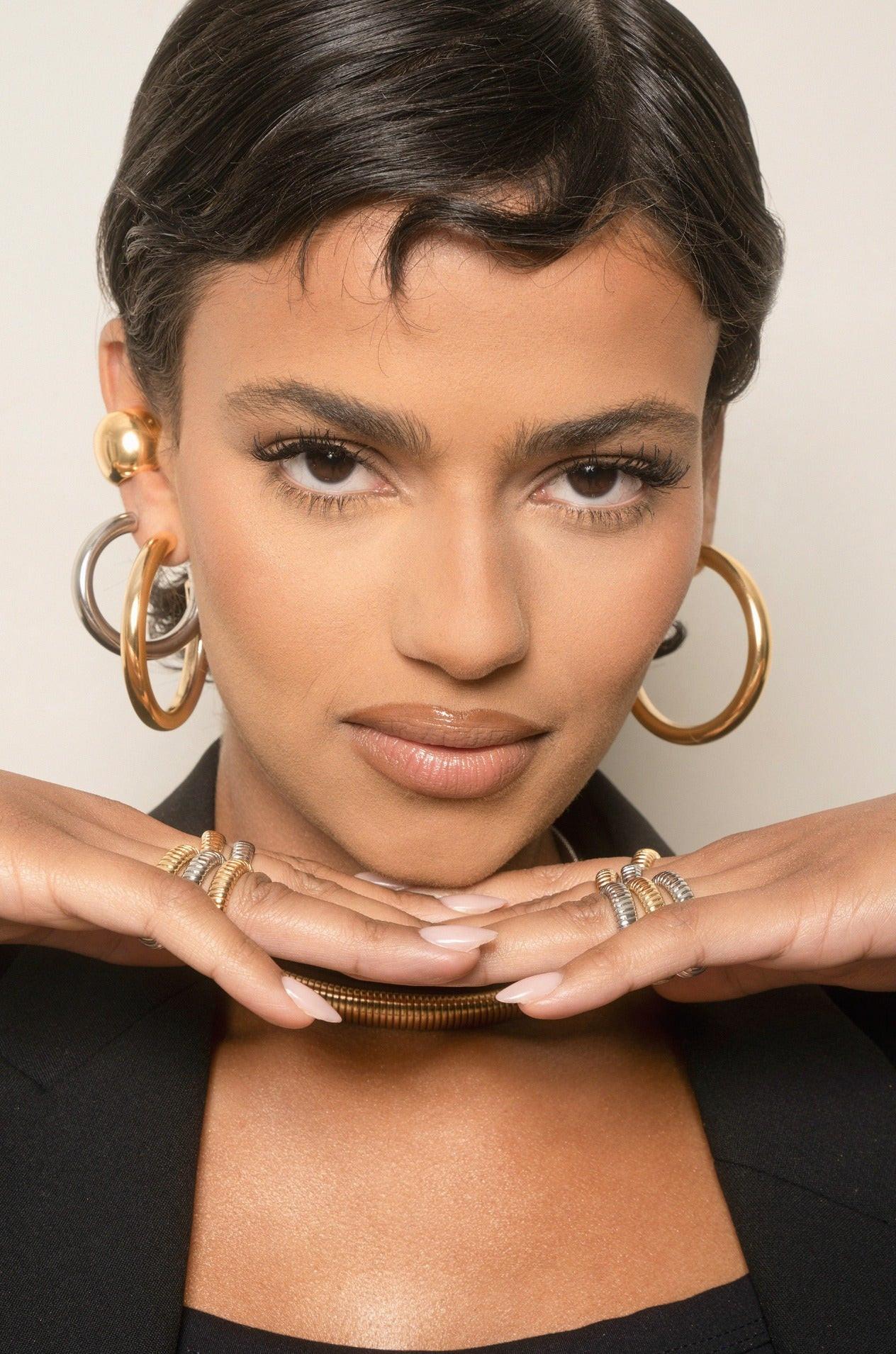 Large Thick Classic Hoops.