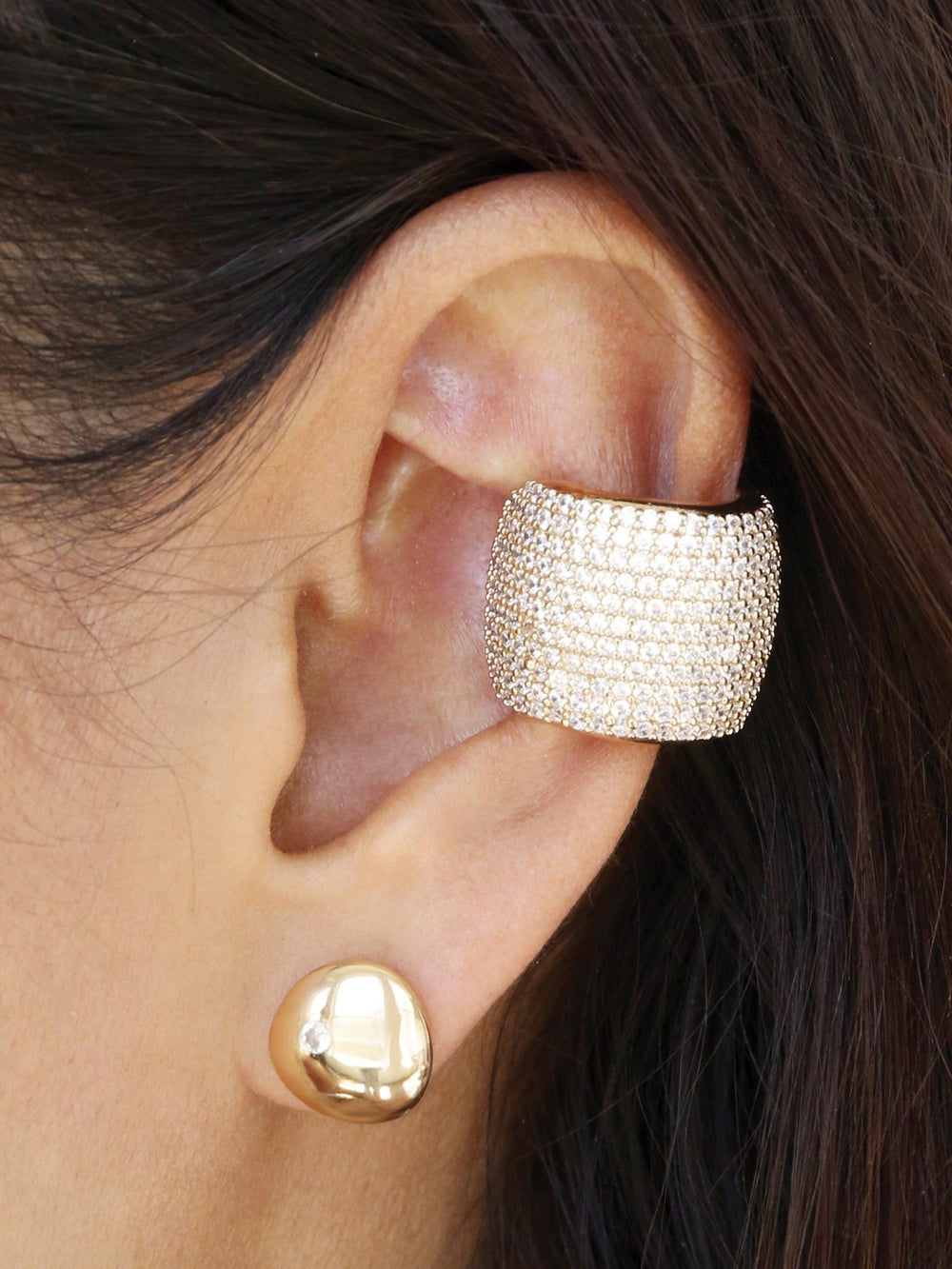 Crystal Statement Chunky Ear Cuff - Flying Tomato - Ear Cuffs - Ettika
