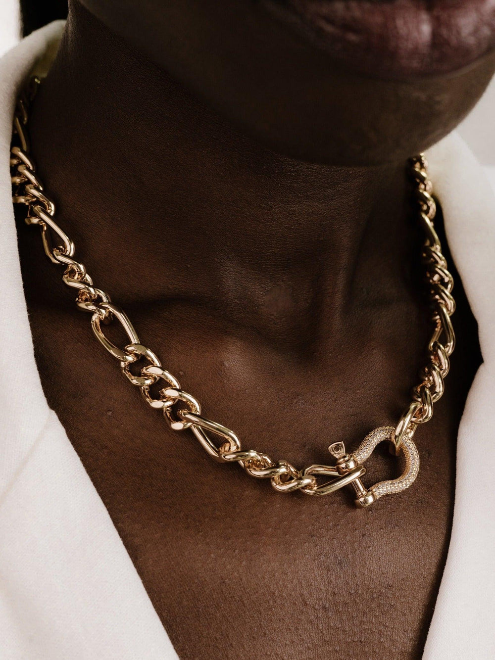 Cuffed Love Chain Link Necklace - Flying Tomato - Necklaces - Ettika
